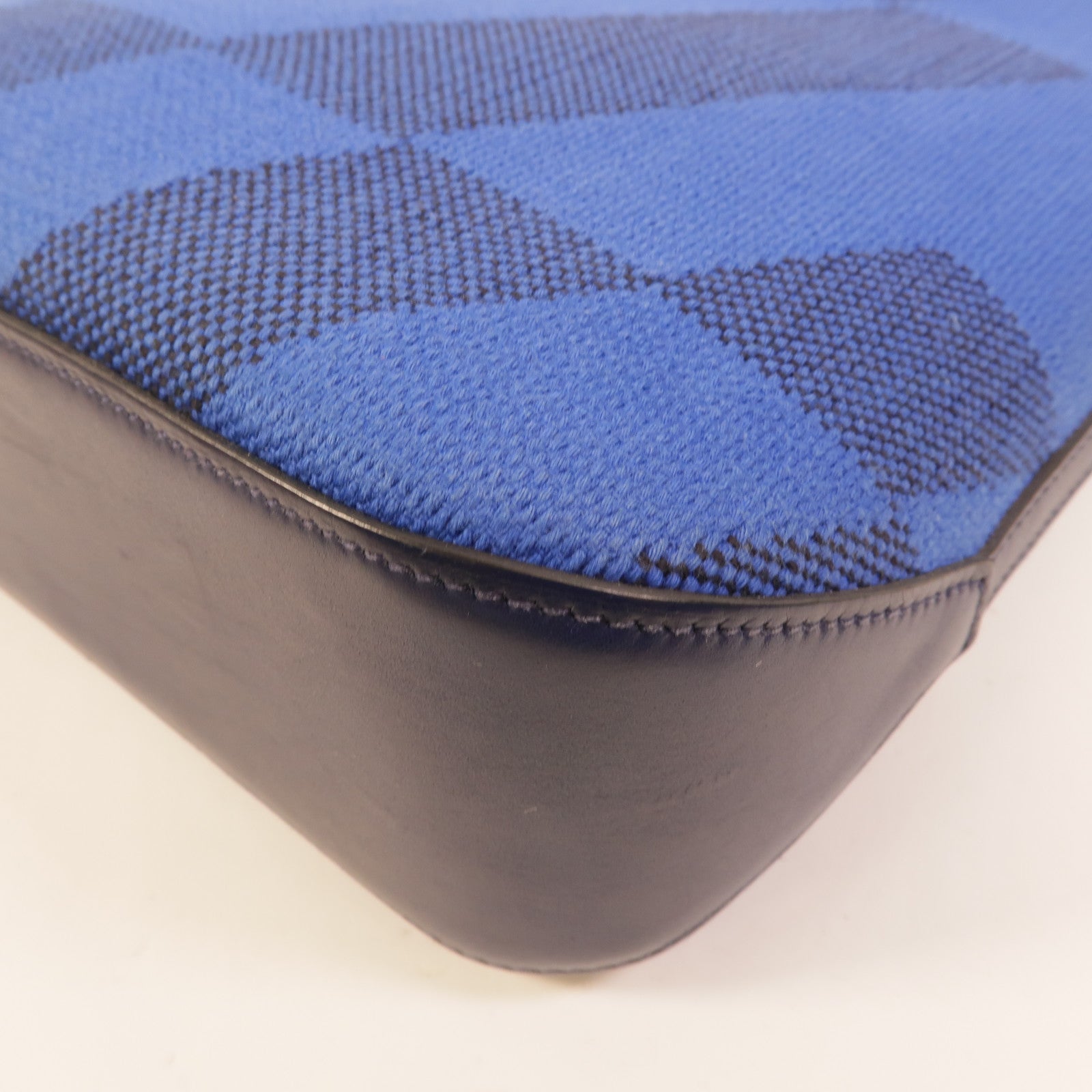 HERMES 帆布Cabas H En Biais 27手挽肩背兩用袋Bleu Saphir