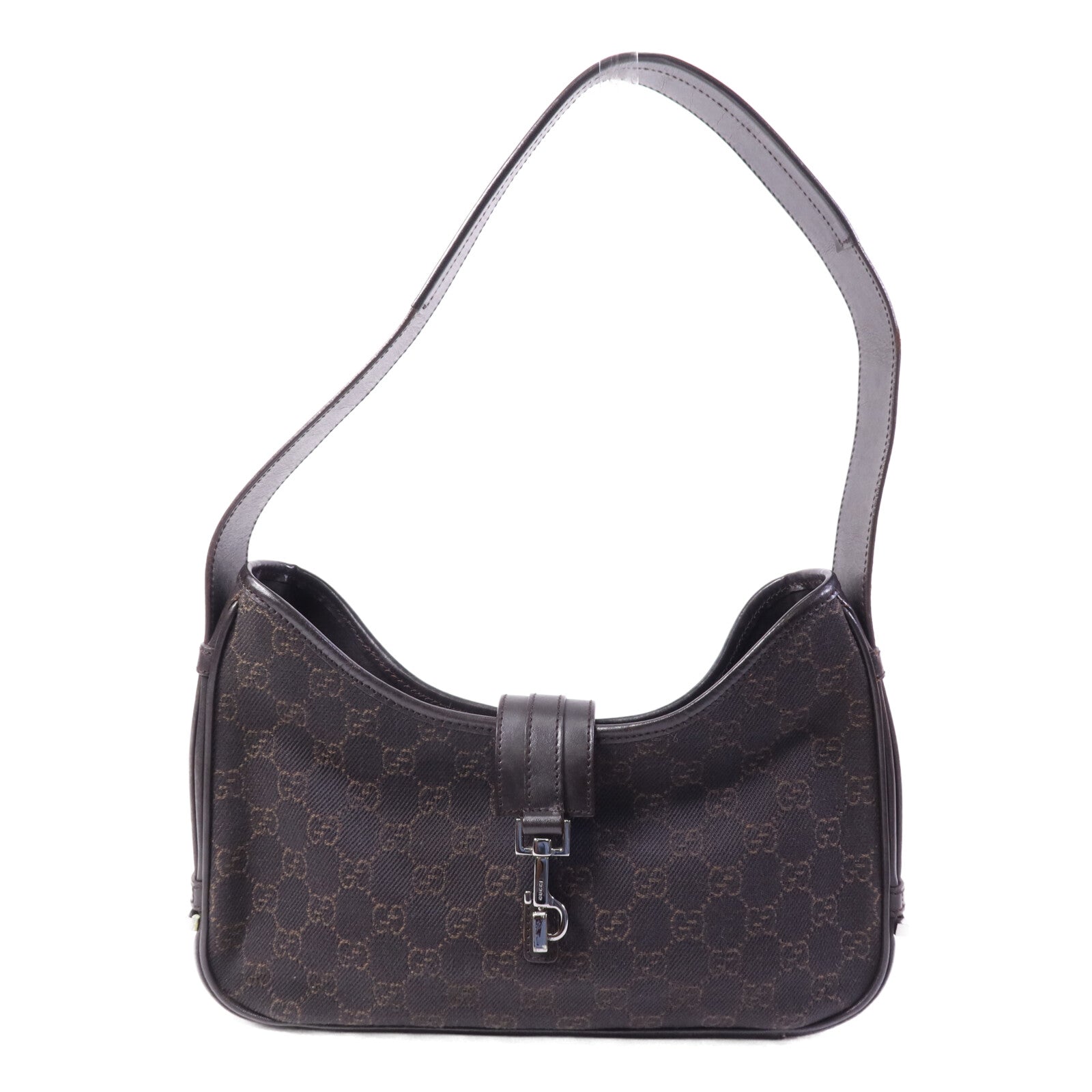 GUCCI 帆布Jacqua銀扣肩背袋