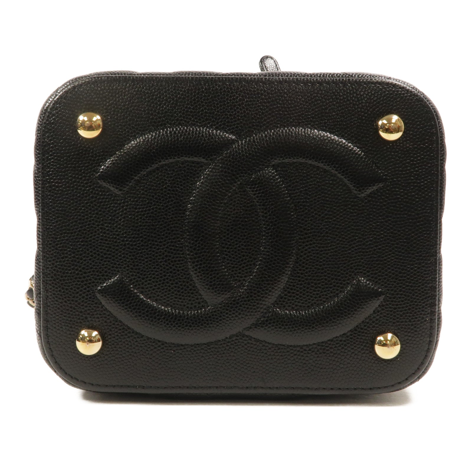 CHANEL 牛皮皮革Vanity Case鏈帶手挽肩背兩用袋