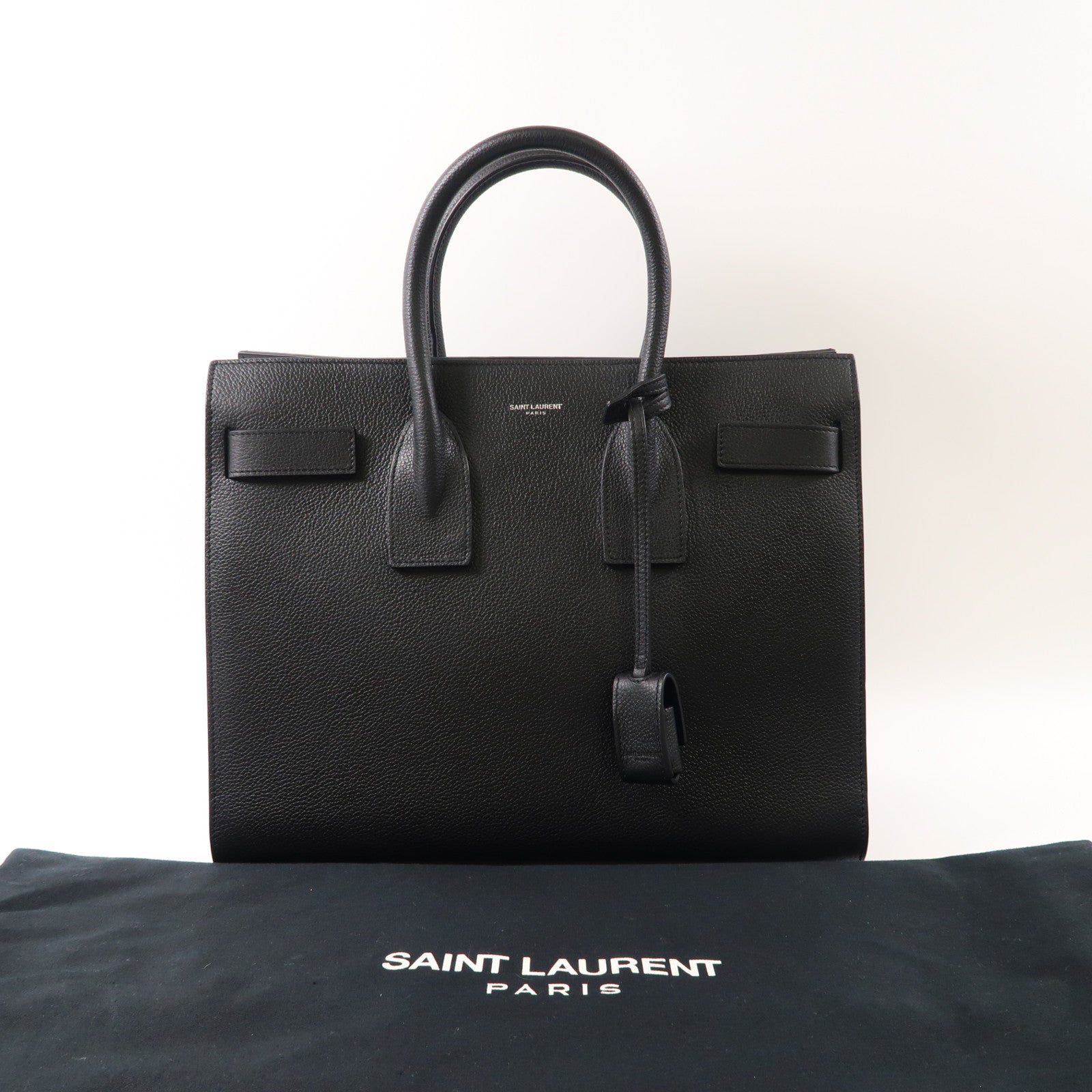 SAINT LAURENT 牛皮皮革Hand Bag手挽袋黑色
