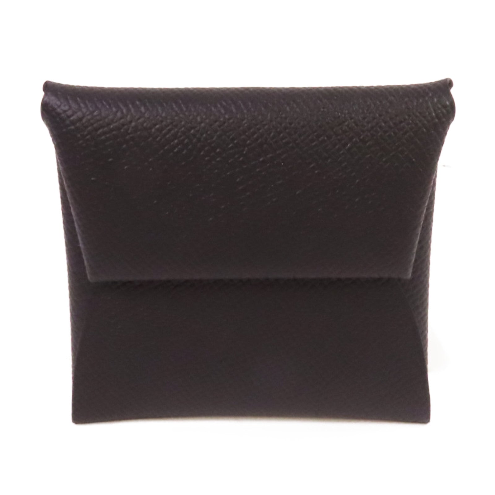 HERMES Epsom皮革Bastia Coin Purse銀扣零錢包黑色