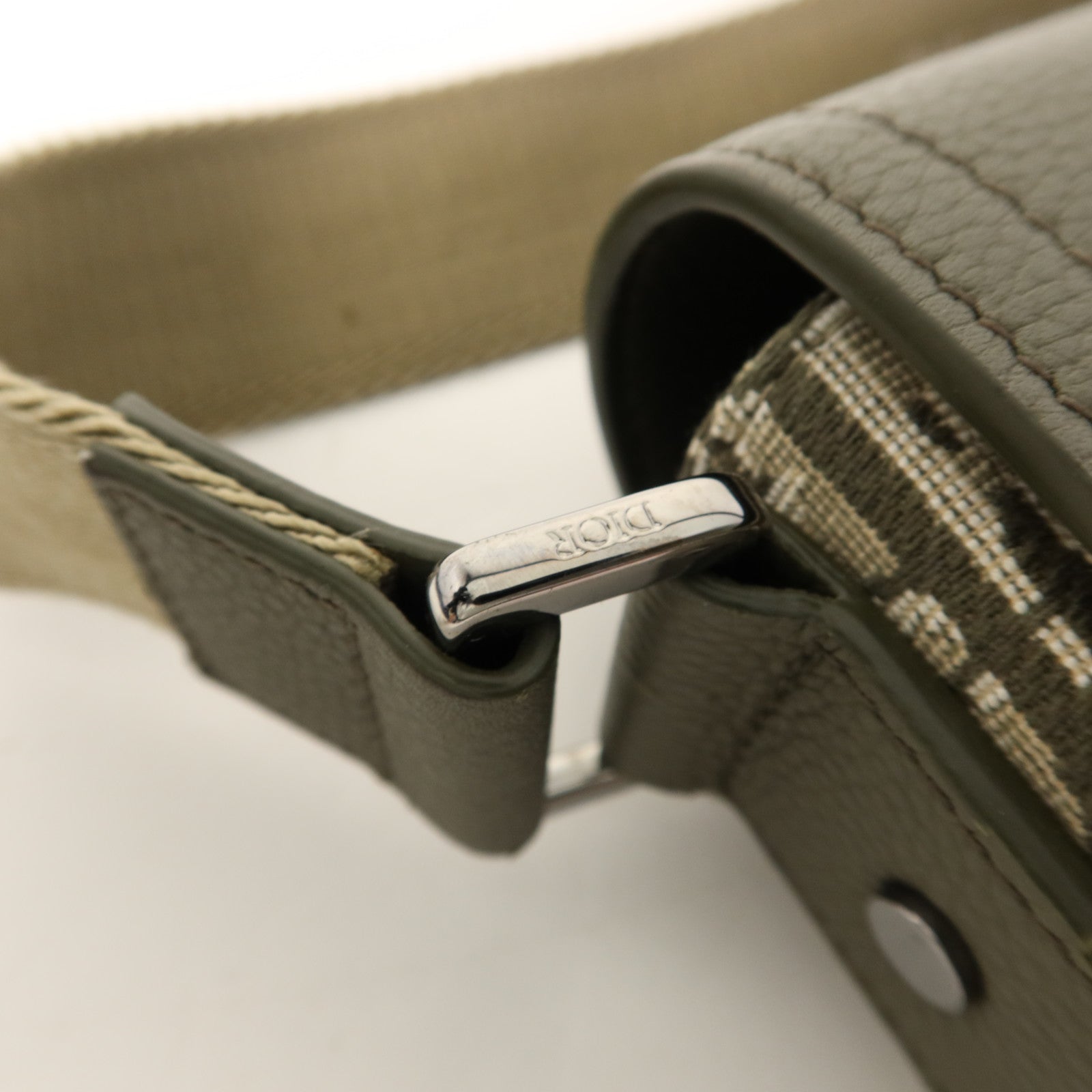 Dior 帆布Small Saddle Messenger銀扣肩背袋