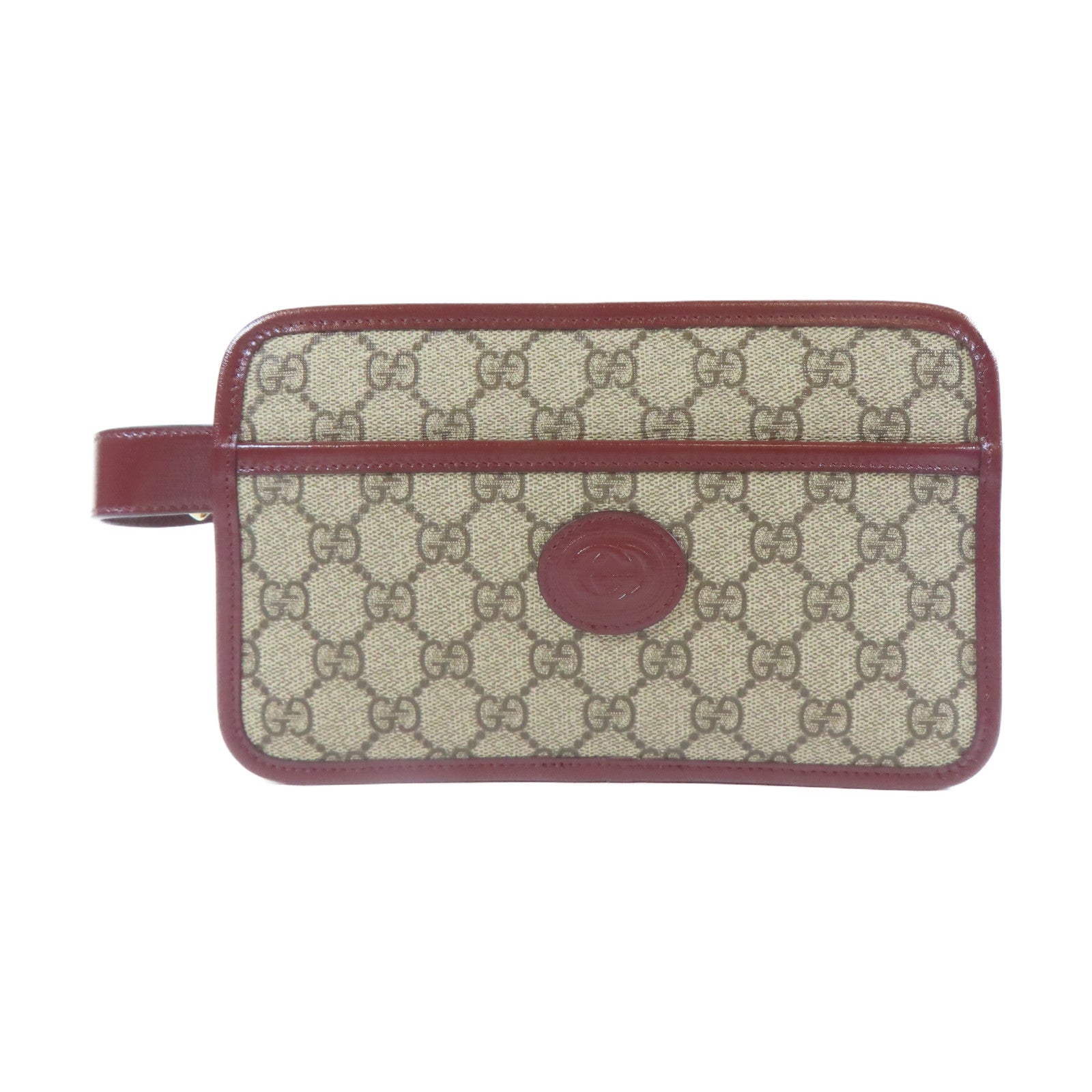 GUCCI 【激減優惠】塗層帆布Business Clutch Bag金扣手拿包啡色