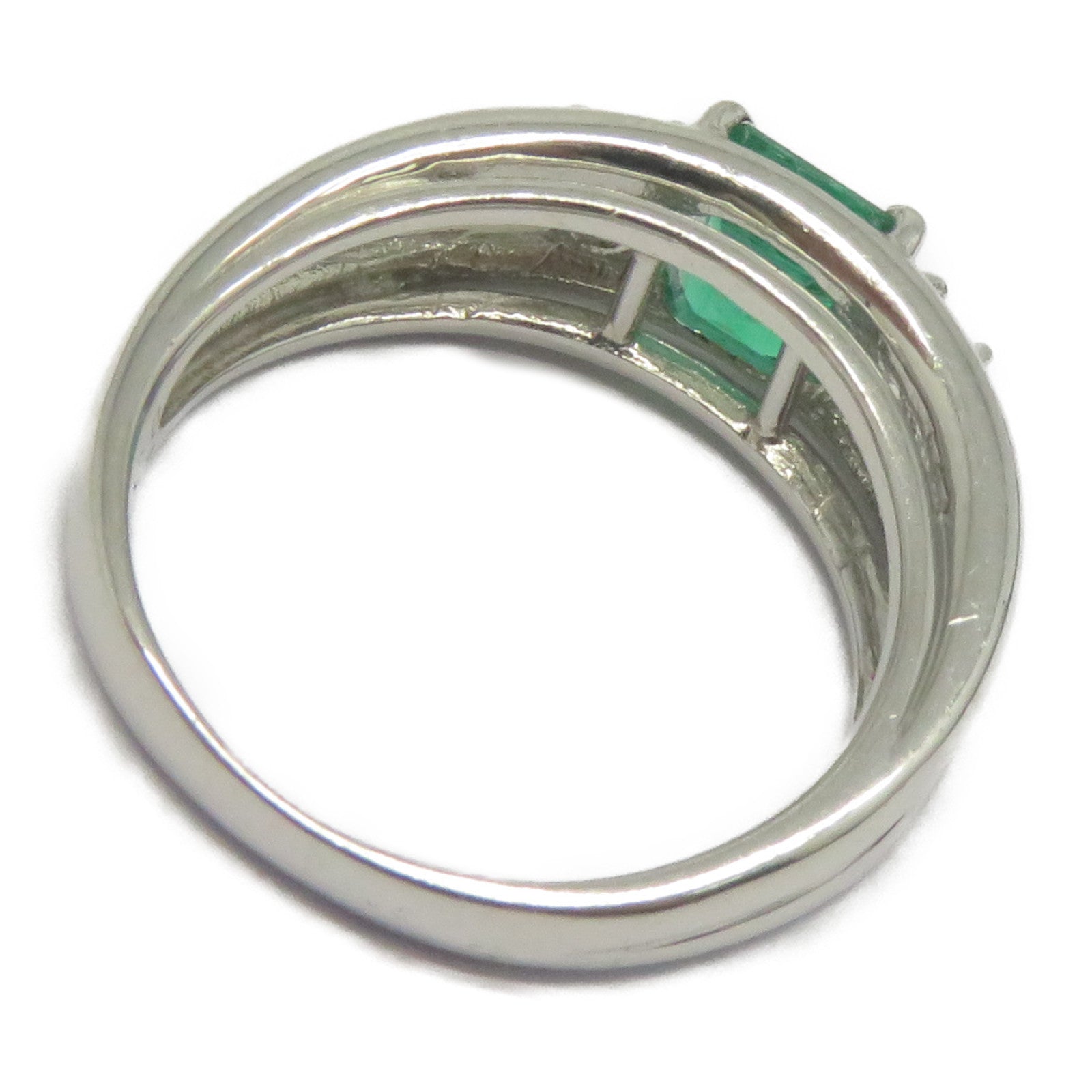 JEWELRY 【激減優惠】PT900鉑金Emerald Diamond Ring 0.60ct綠寶石/0.30ct鑽石戒指US#5.25