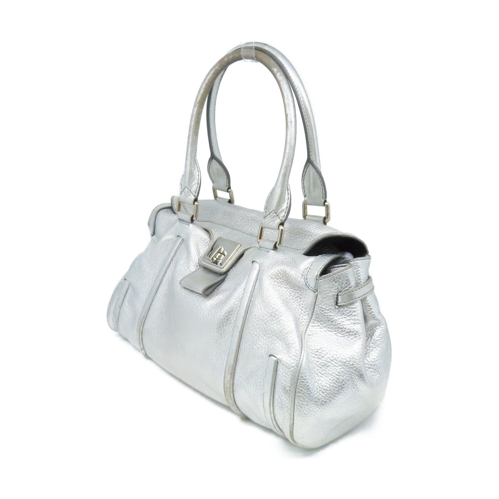 CELINE 【清倉大減價】牛皮皮革Shoulder Bag肩背袋銀色