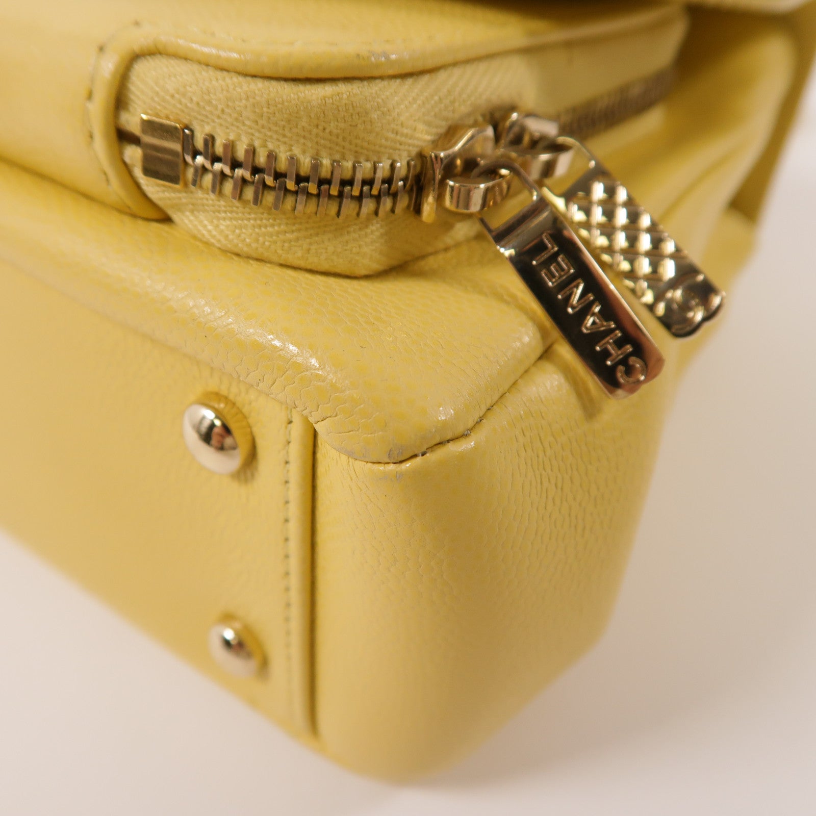 CHANEL 牛皮皮革2way Chain Shoulder Bag金扣鏈帶手挽肩背兩用袋
