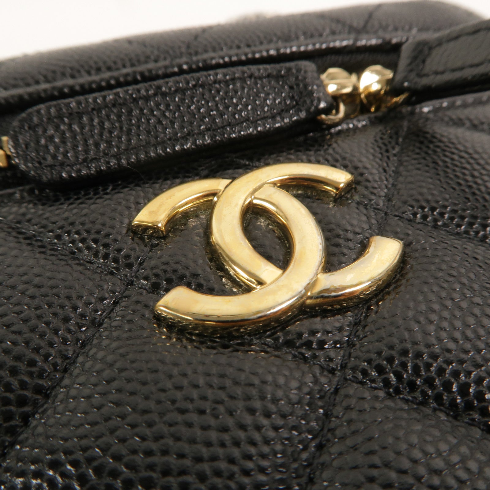 CHANEL 牛皮皮革Vanity Case鏈帶手挽肩背兩用袋