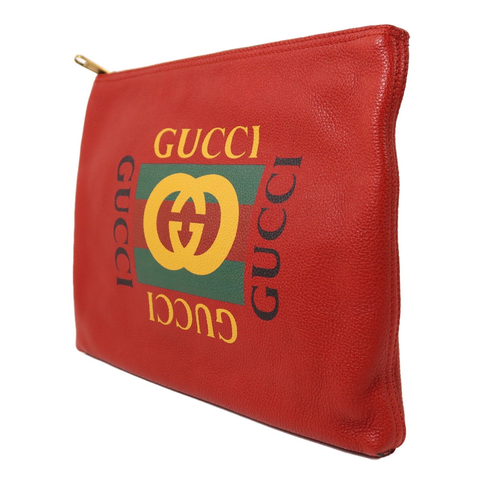 GUCCI 牛皮皮革Pouch金扣手拿包
