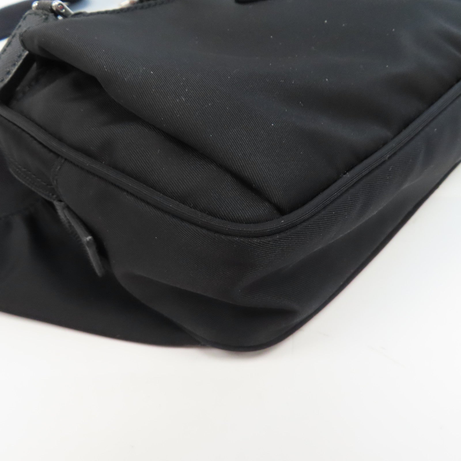 PRADA 尼龍Waist Bag銀扣腰包黑色