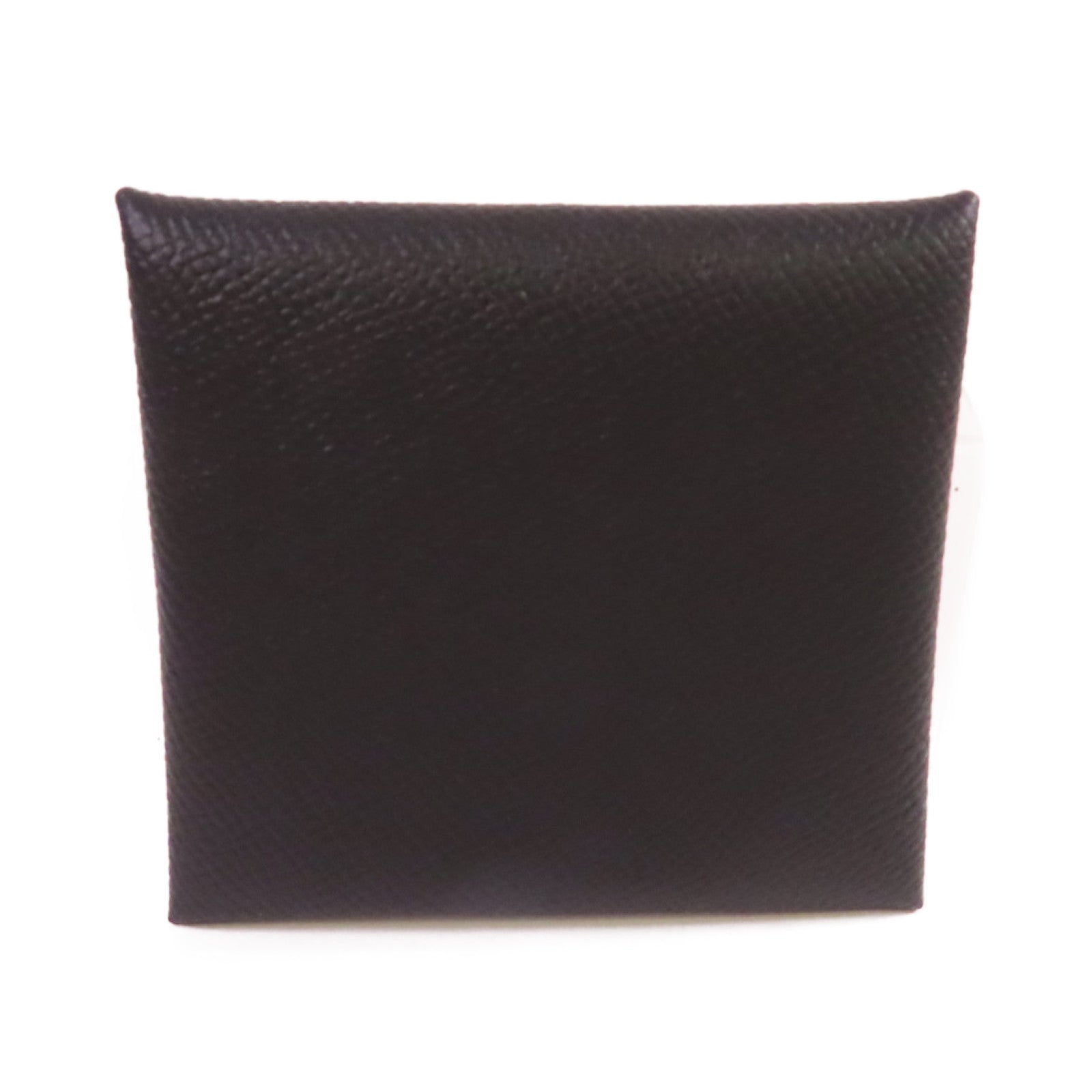 HERMES Epsom皮革Bastia Coin Purse銀扣零錢包黑色