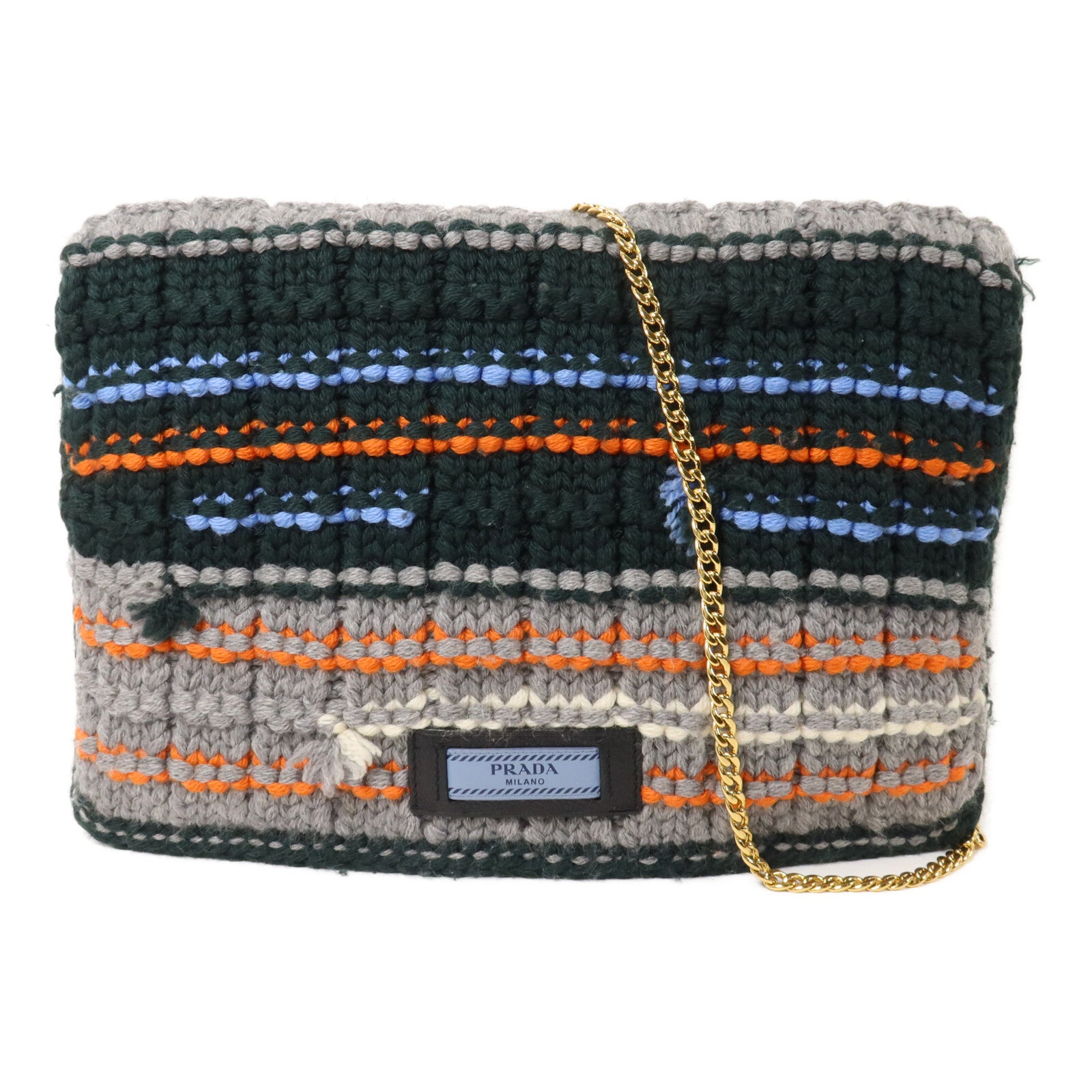 PRADA 羊毛/尼龍Shoulder Bag鏈帶肩背袋