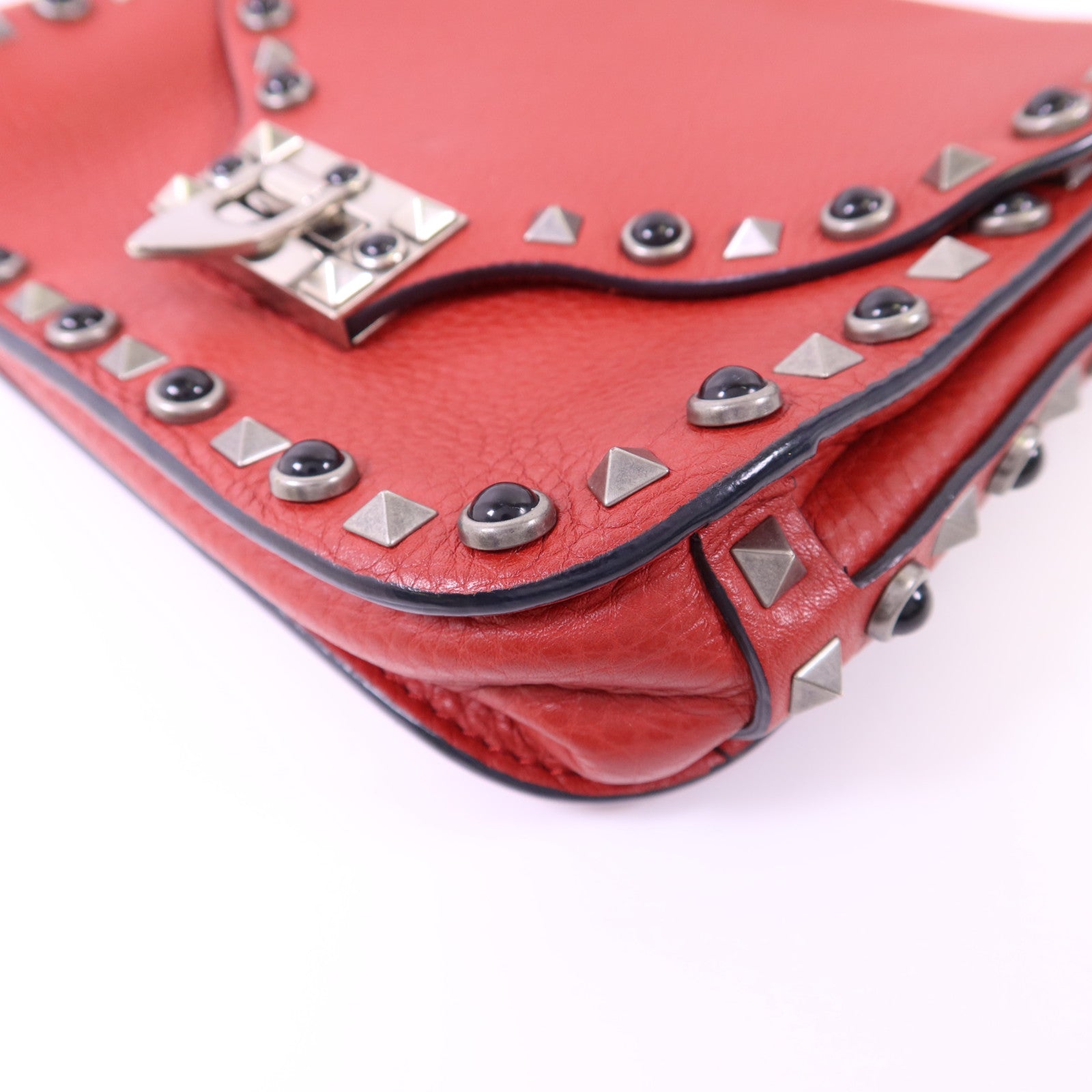 Valentino 【激減優惠】牛皮皮革Shoulder Bag銀扣肩背袋