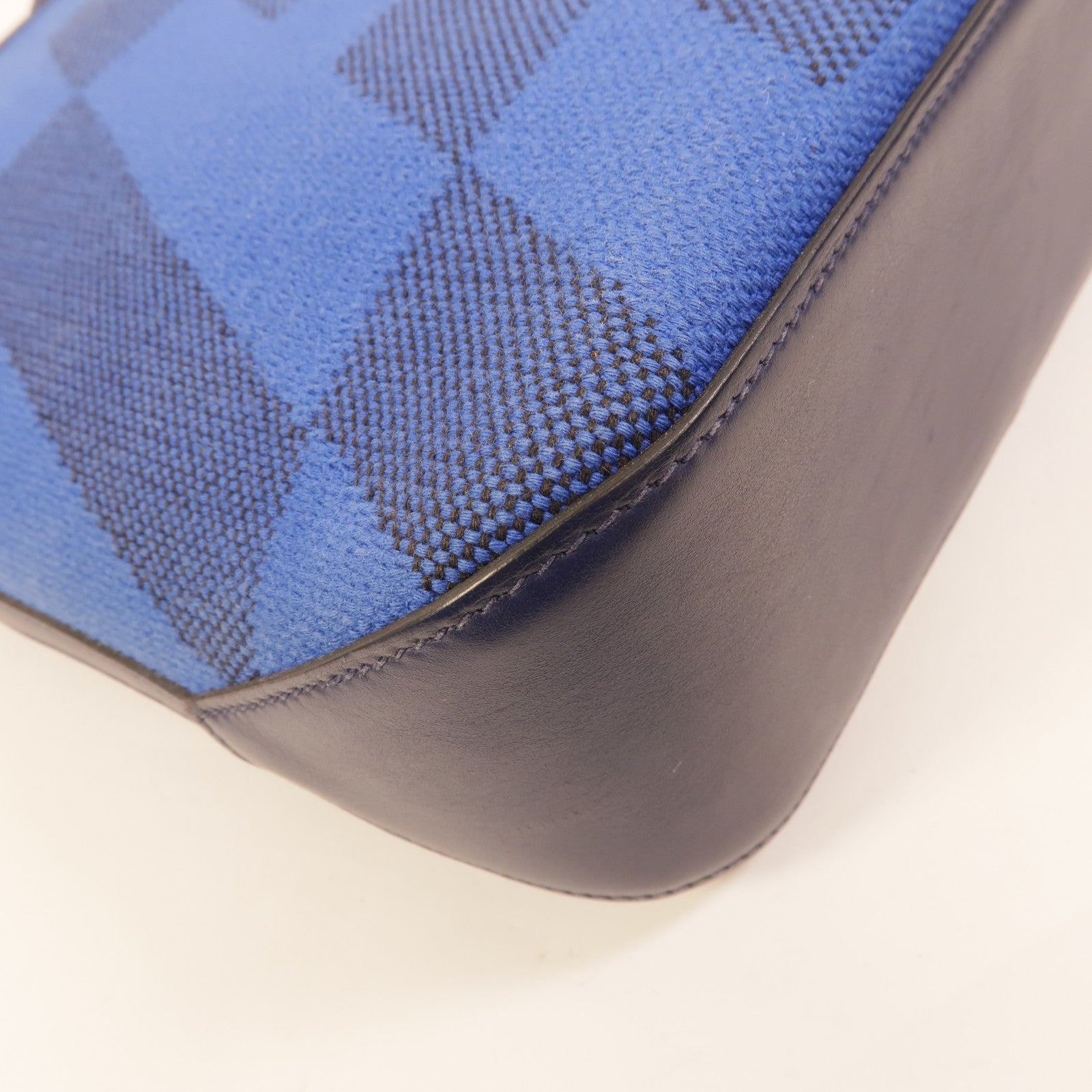 HERMES 帆布Cabas H En Biais 27手挽肩背兩用袋Bleu Saphir