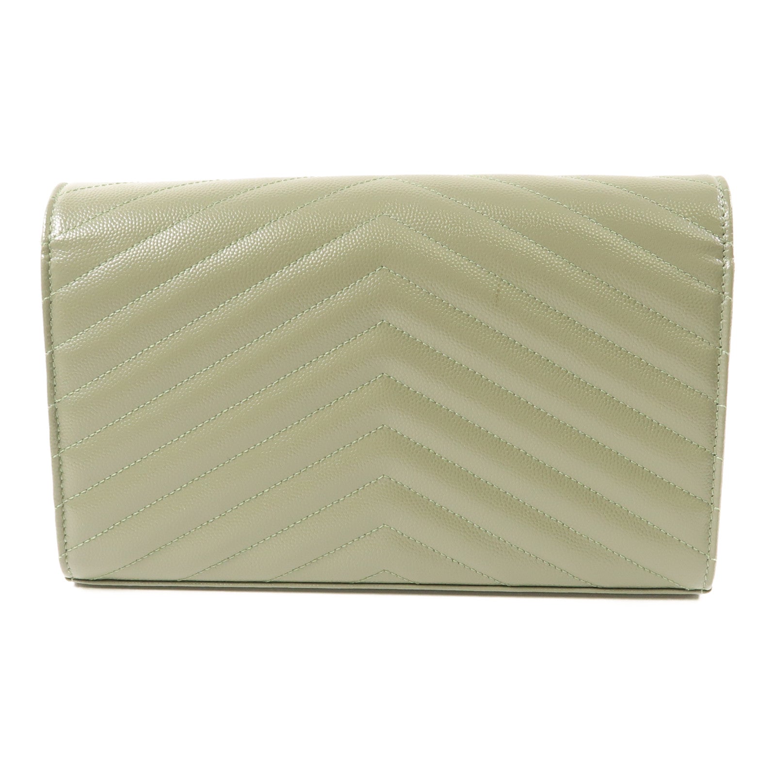 YVES SAINT LAURENT 牛皮皮革Chain Shoulder金扣鏈帶肩背袋