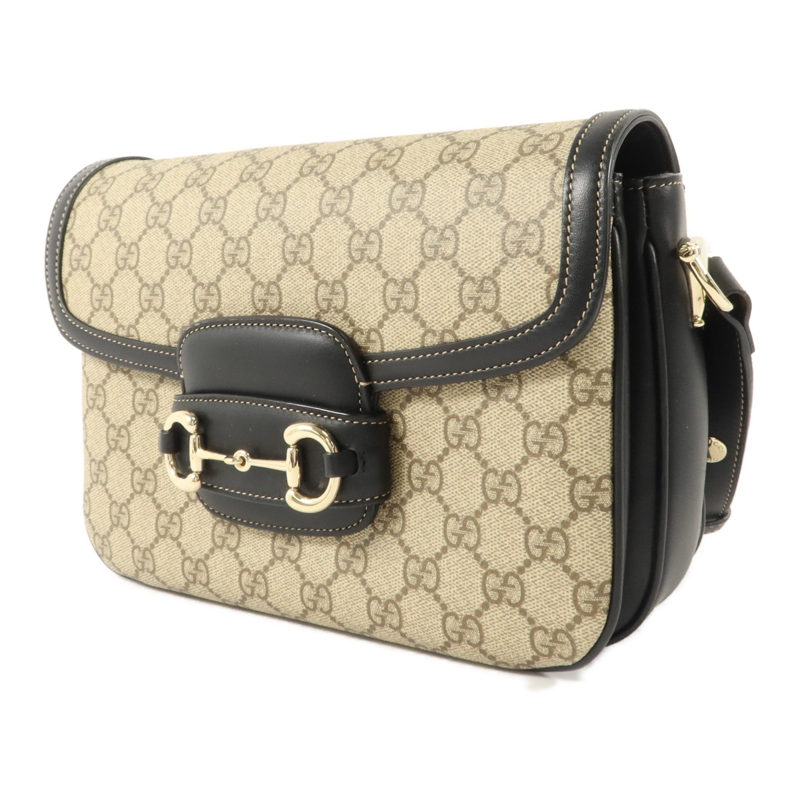 GUCCI 【激減優惠】塗層帆布Horsebit 1955 Medium肩背袋