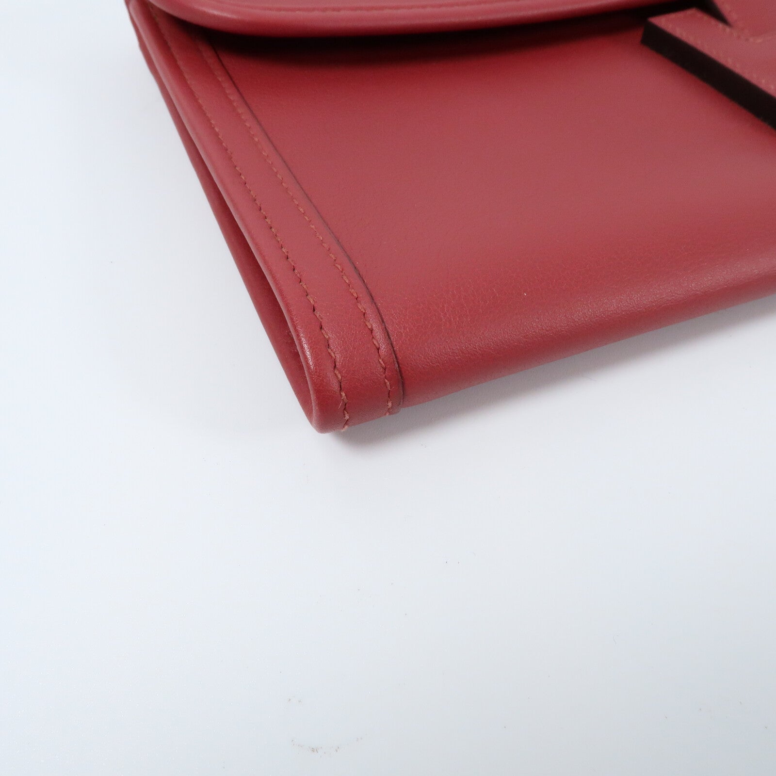 HERMES Swift皮革Jige Elan 29 Clutch手拿包Rouge Grenat