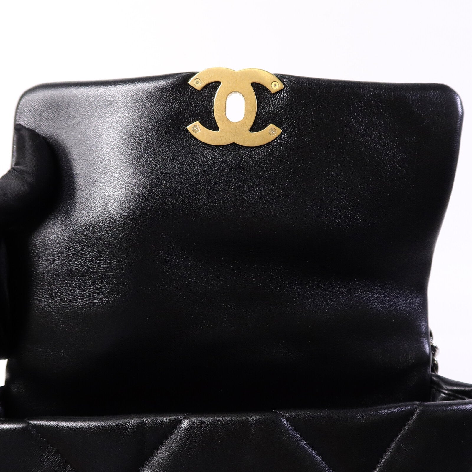 CHANEL 羊皮皮革Chanel 19 Small鏈帶手挽肩背兩用袋