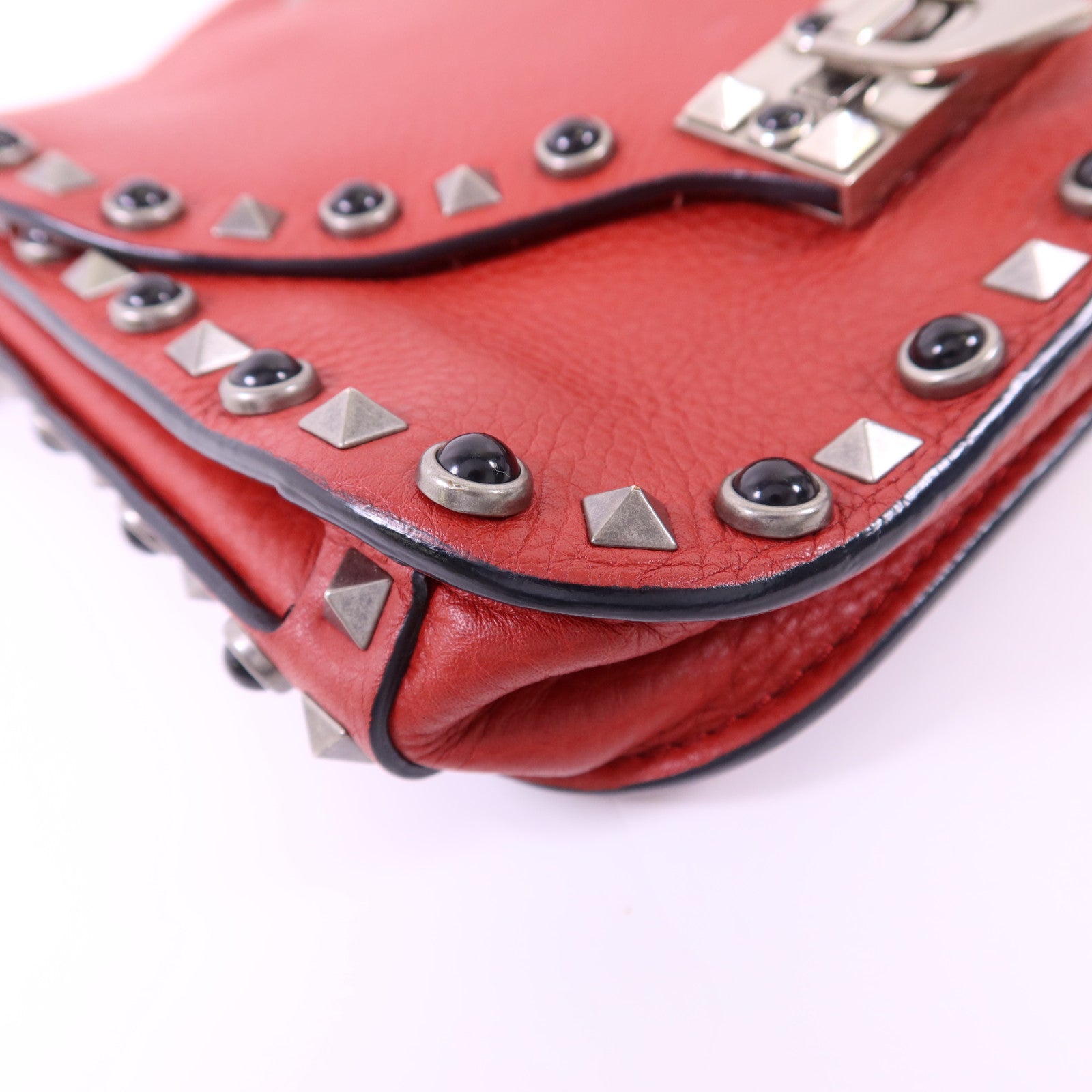 Valentino 【激減優惠】牛皮皮革Shoulder Bag銀扣肩背袋