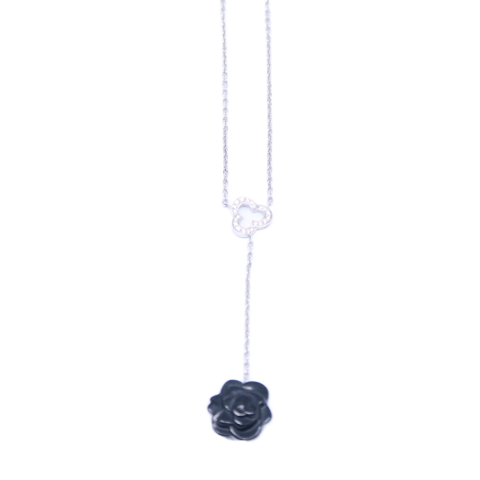 CHANEL 【激減優惠】18K白金Camellia Collection項鍊#40cm