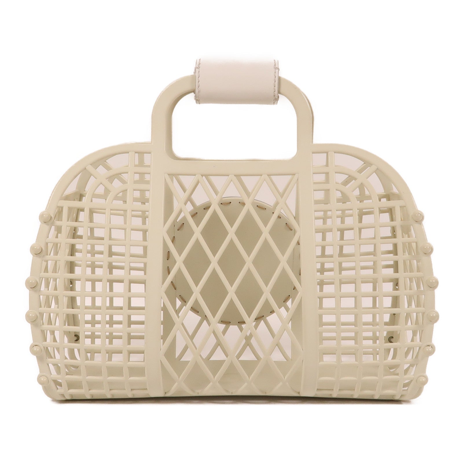 FENDI 【激減優惠】PVC Hand Bag金扣手挽袋白色