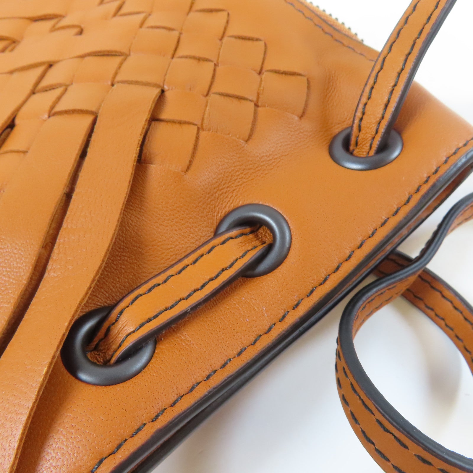 BOTTEGA VENETA 織紋皮革Shoulder Bag肩背袋橙色