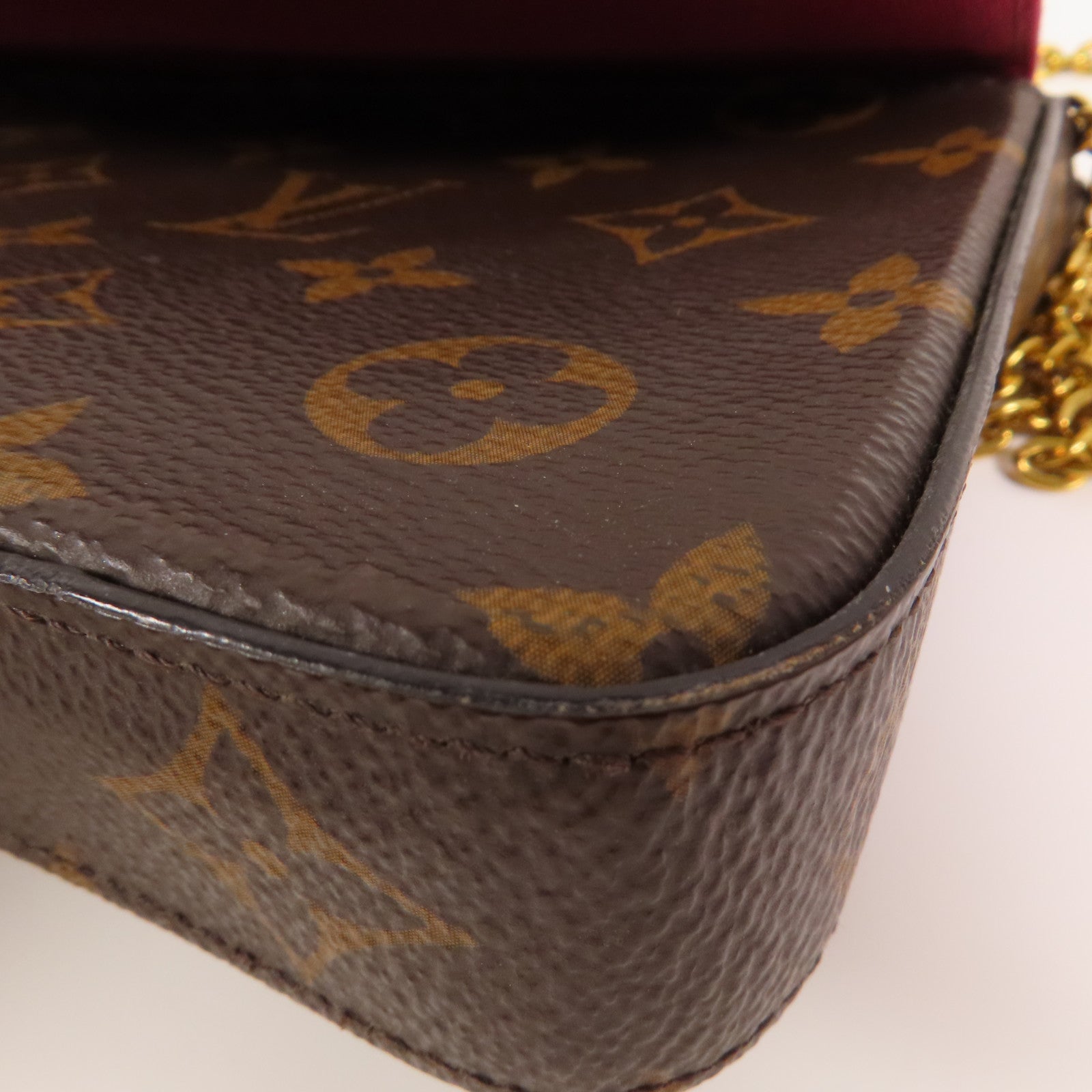 LOUIS VUITTON Monogram Felicie Pochette金扣鏈帶肩背袋