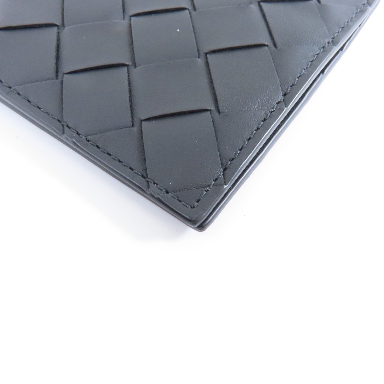BOTTEGA VENETA 織紋皮革Wallet銀扣錢包黑色