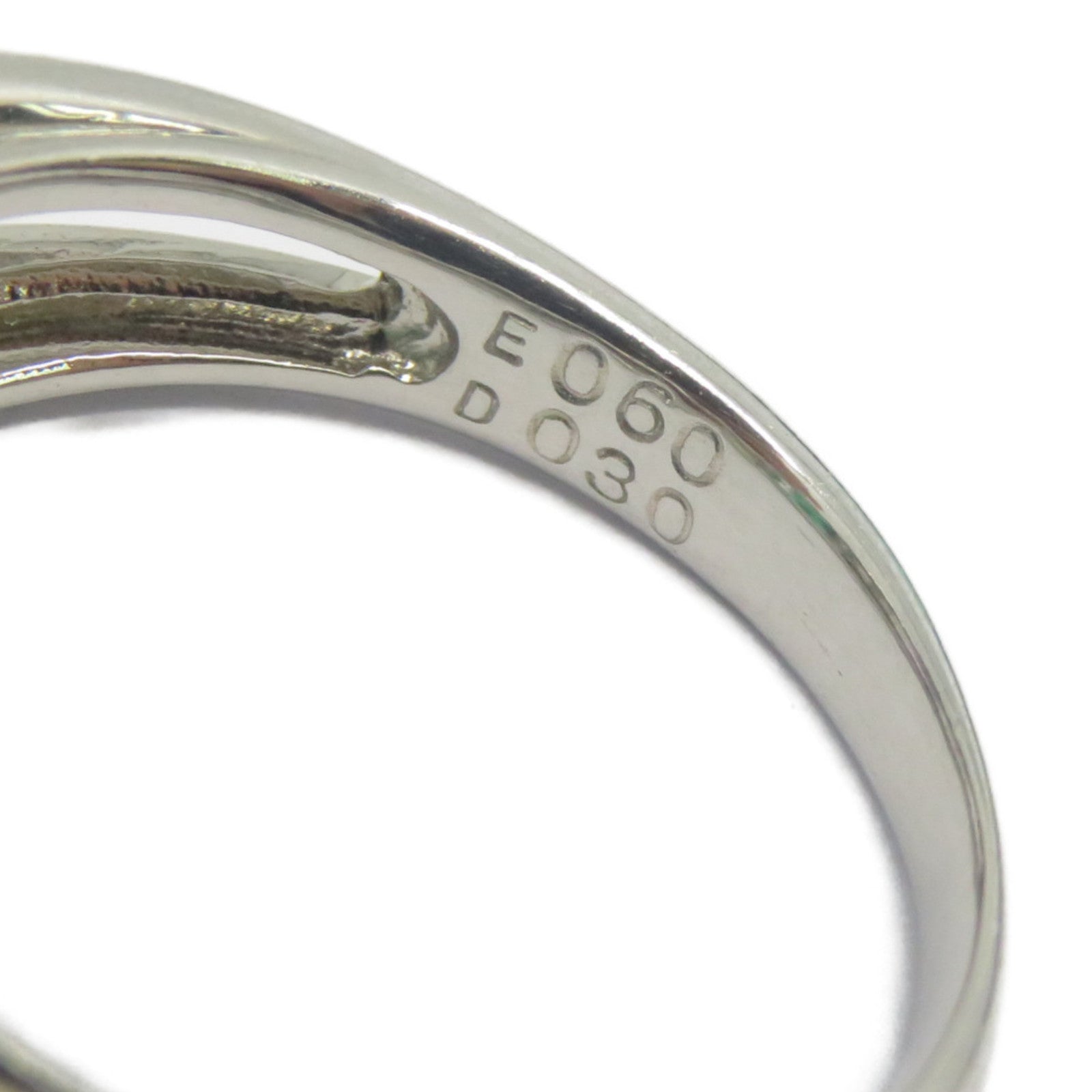 JEWELRY 【激減優惠】PT900鉑金Emerald Diamond Ring 0.60ct綠寶石/0.30ct鑽石戒指US#5.25