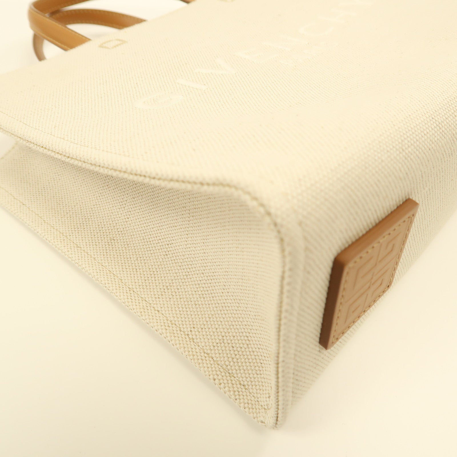 GIVENCHY 【激減優惠】帆布Small G-Tote金扣手挽肩背兩用袋米色/啡色