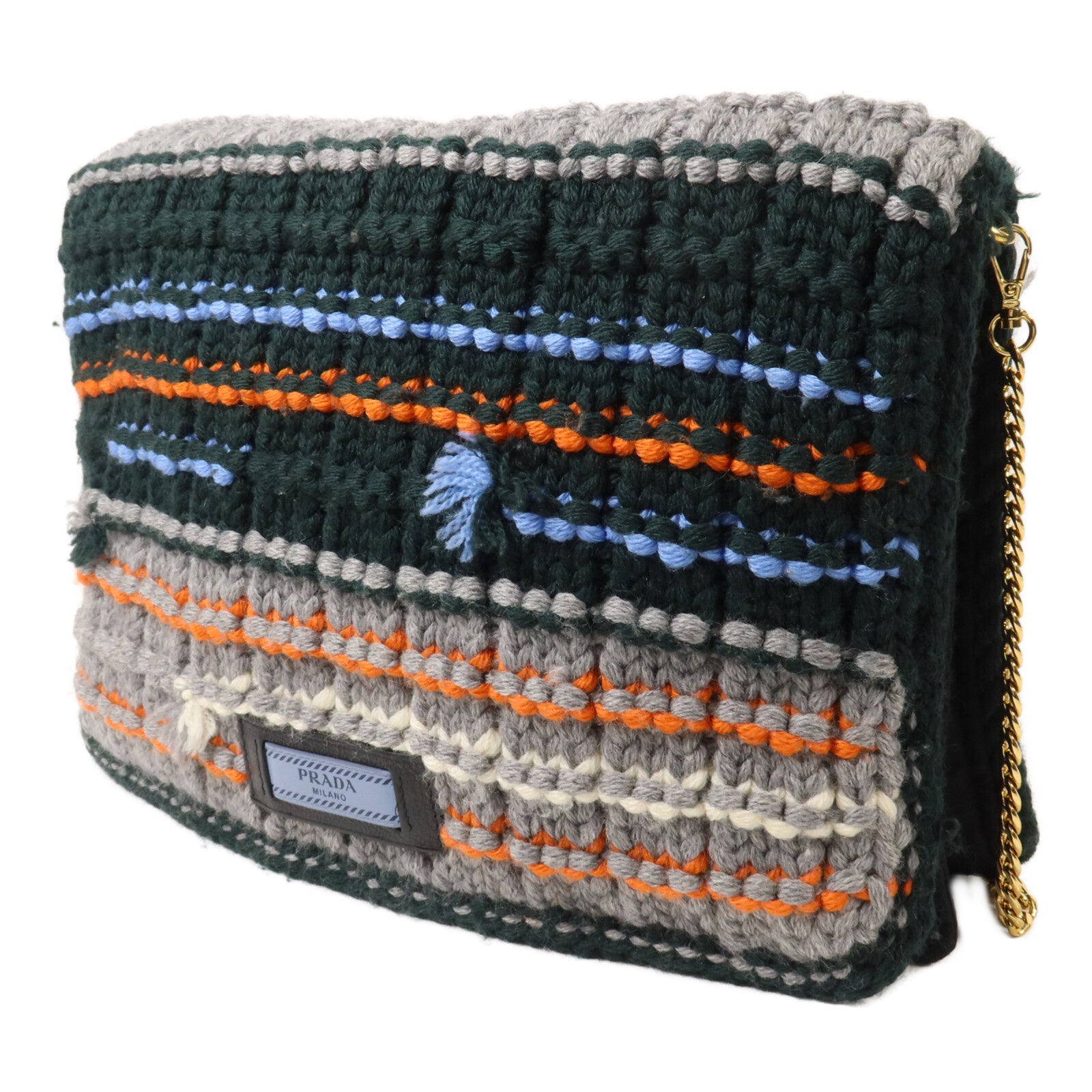 PRADA 羊毛/尼龍Shoulder Bag鏈帶肩背袋