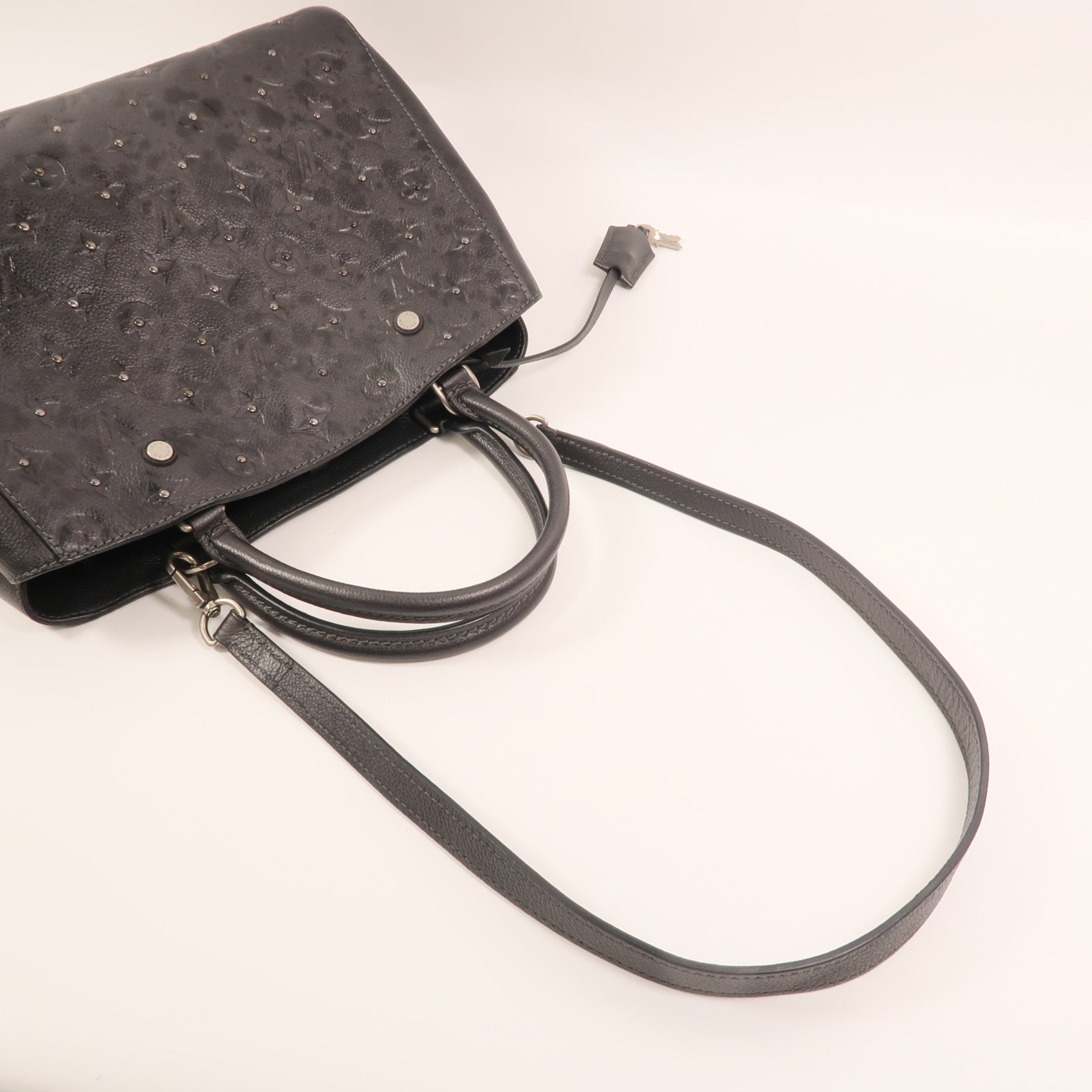LOUIS VUITTON 【激減優惠】Monogram Empreinte Montaigne BB銀扣手挽肩背兩用袋