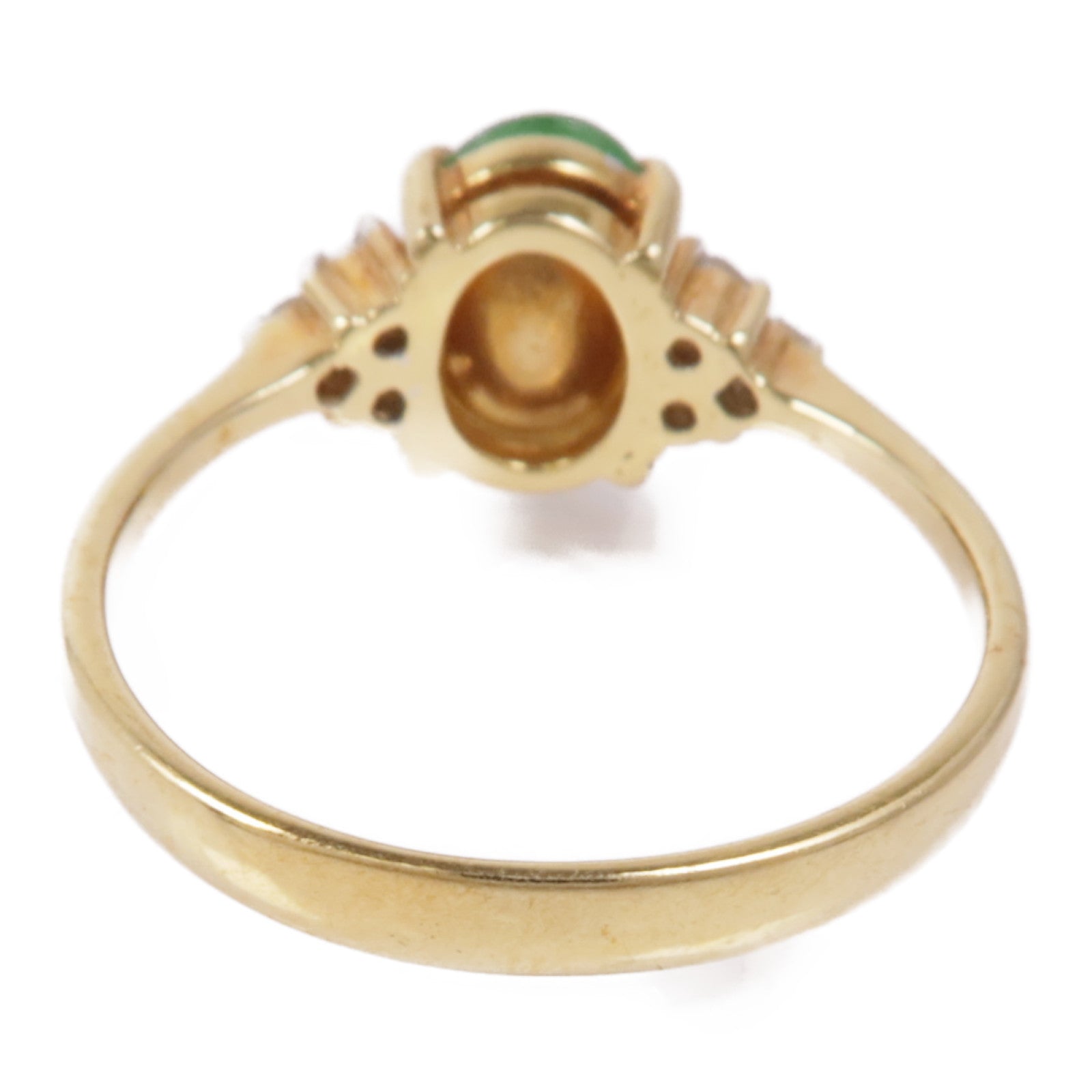 JEWELRY 18K黃金Jade/Diamond Ring翡翠鑽石戒指US#5.25