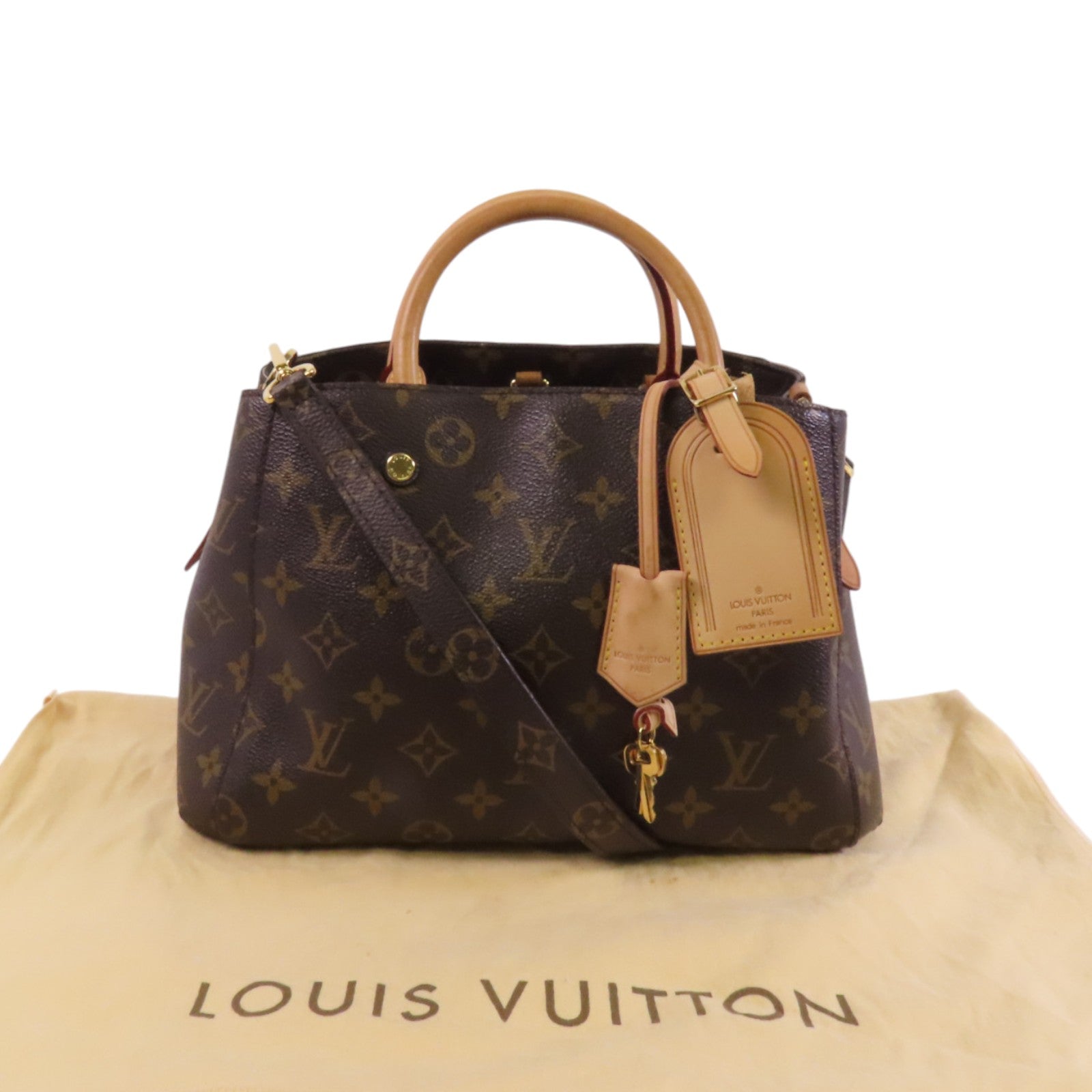 LOUIS VUITTON Monogram Montaigne BB金扣手挽肩背兩用袋