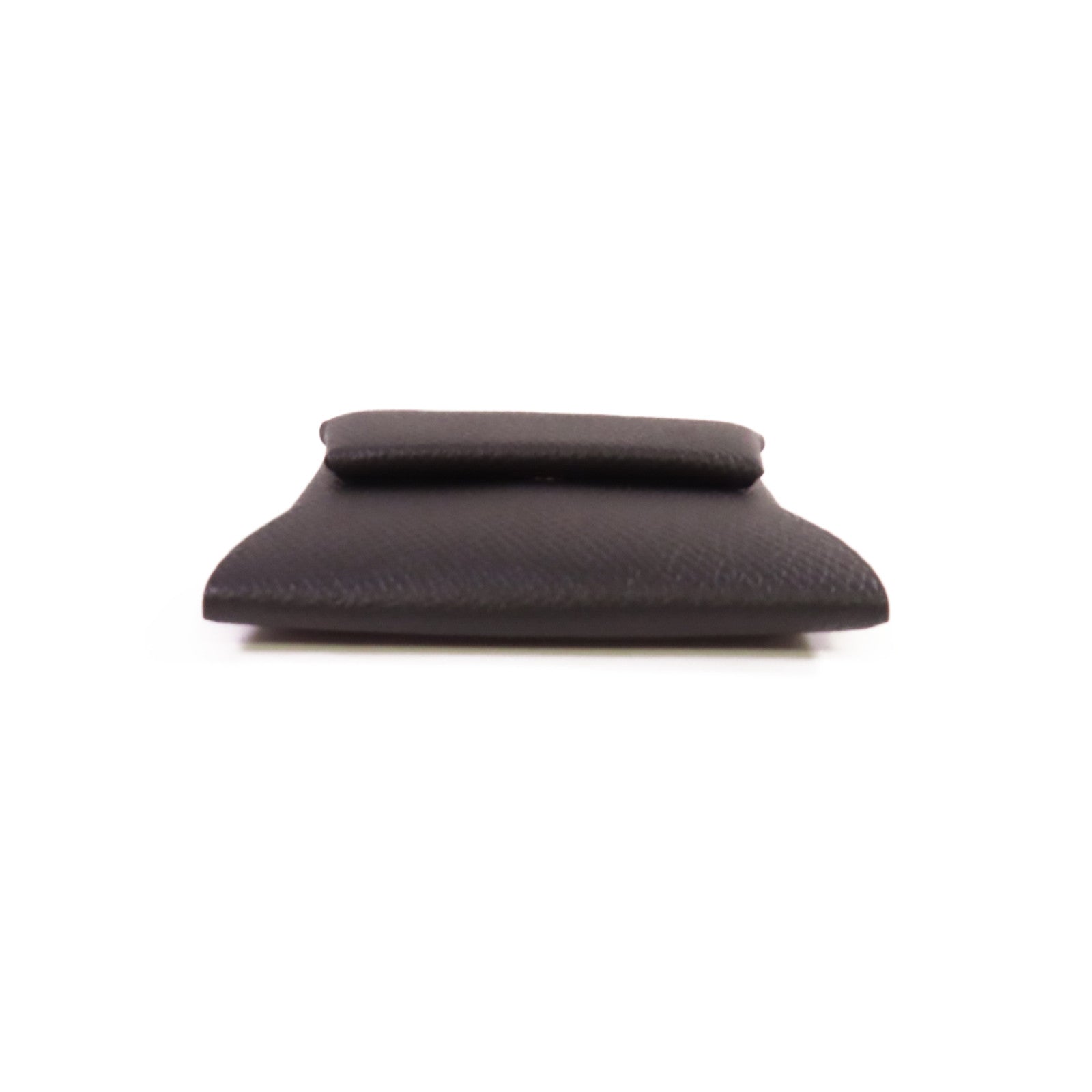 HERMES Epsom皮革Bastia Coin Purse銀扣零錢包黑色
