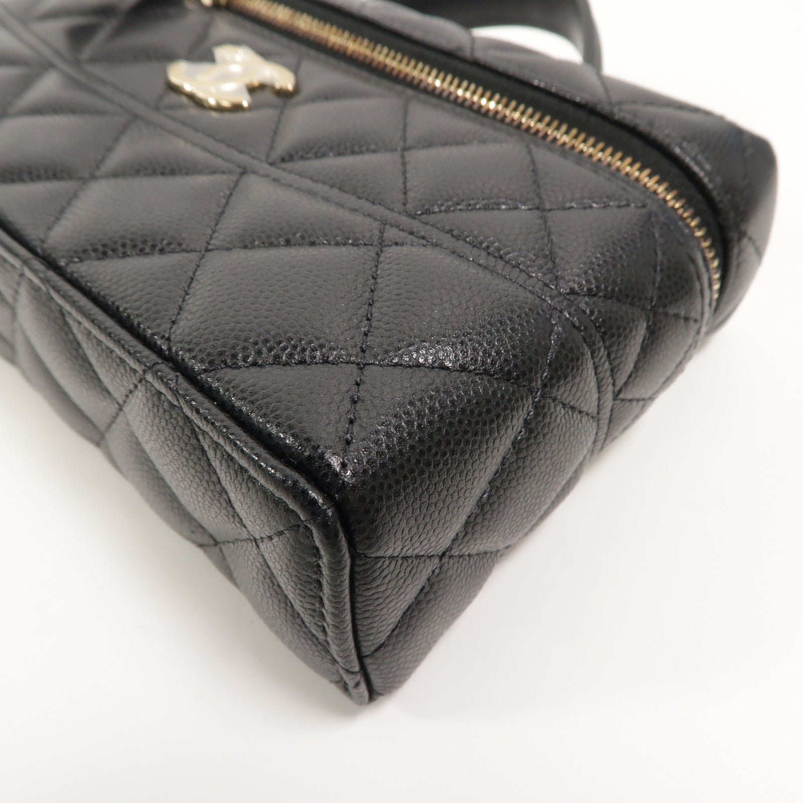 CHANEL 牛皮皮革Vanity Case鏈帶手挽肩背兩用袋
