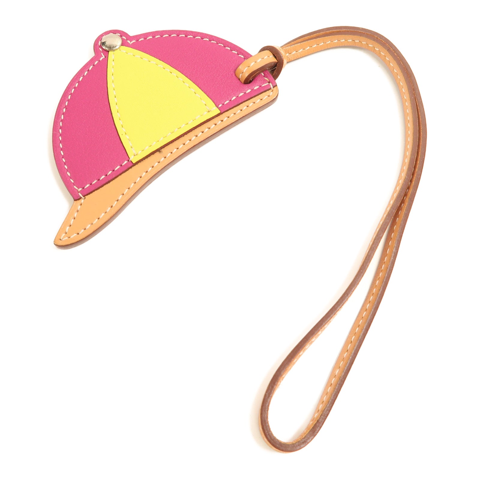 HERMES Swift皮革Cap Charm掛飾紫色/黃色/棕色