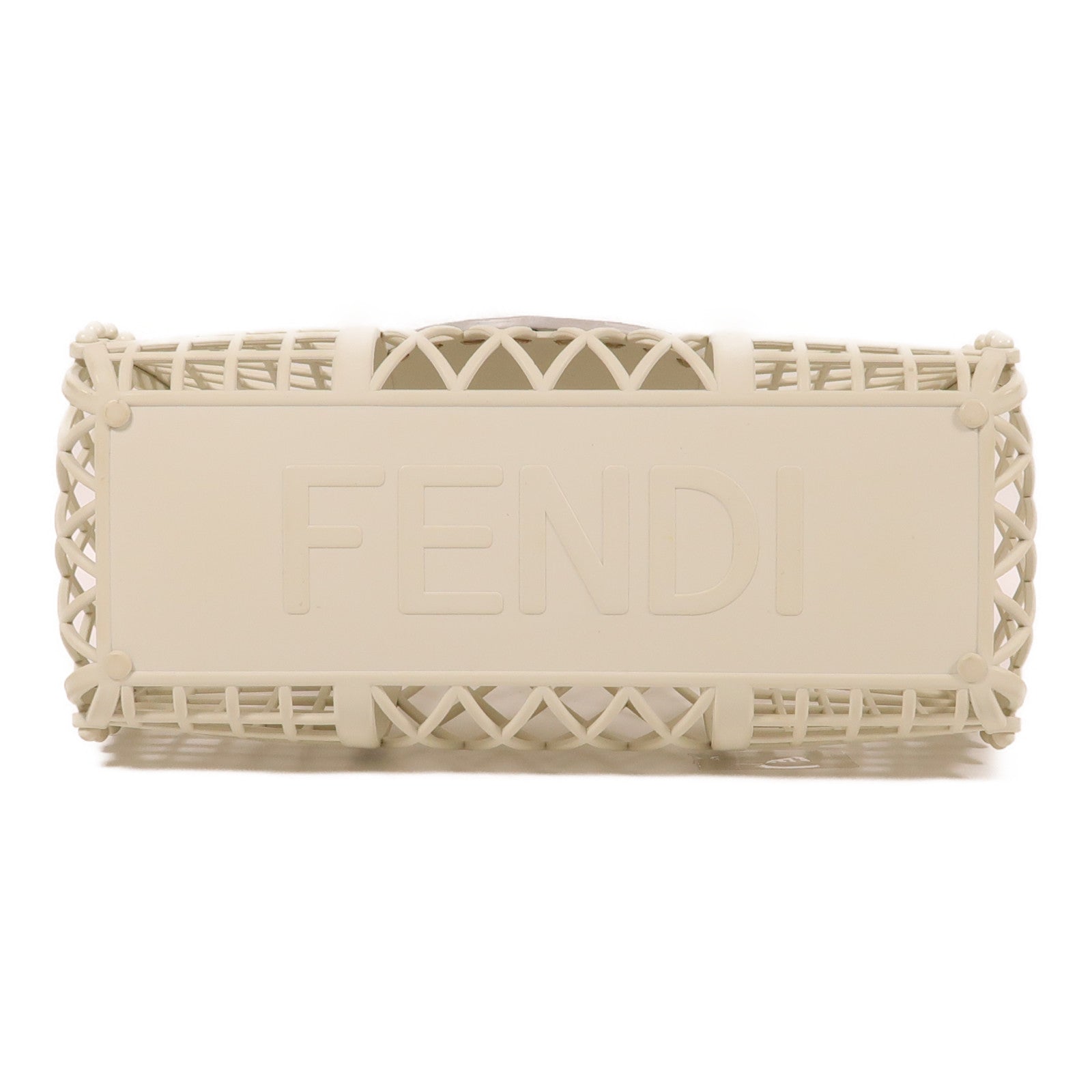 FENDI 【激減優惠】PVC Hand Bag金扣手挽袋白色
