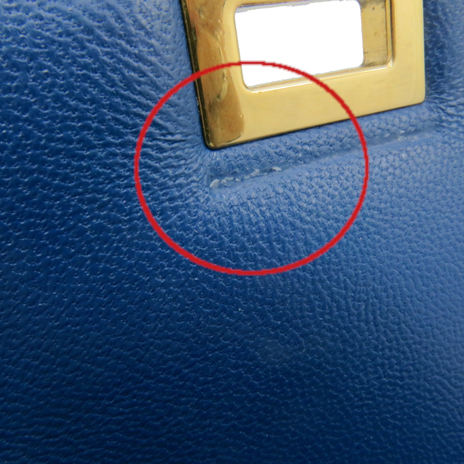 CELINE Cowhide Leather Classic Box Shoulder Bag Gold Buckle Shoulder Bag Blue