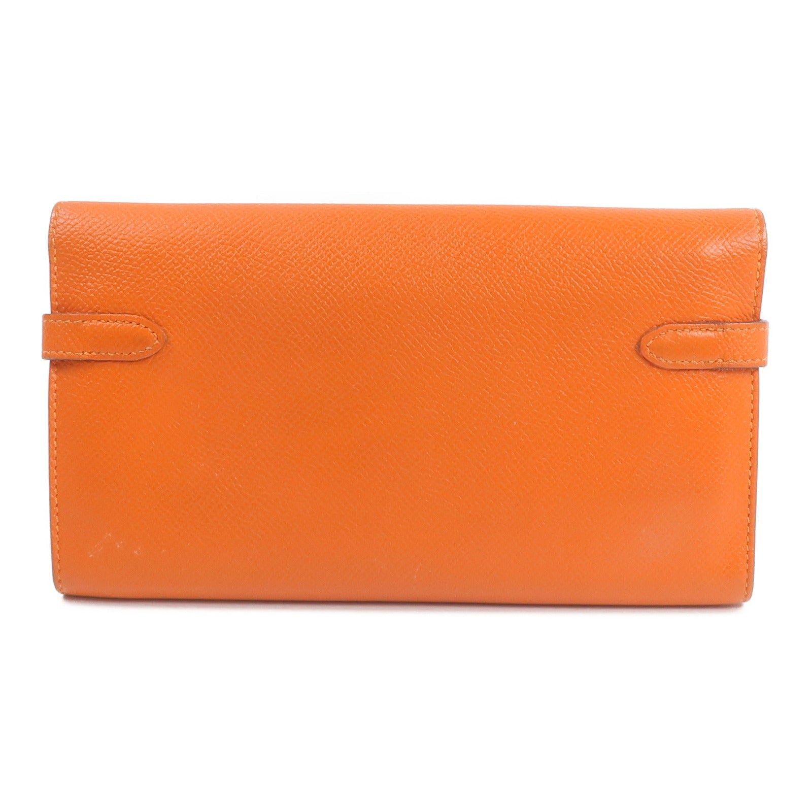 HERMES Epsom皮革Kelly Wallet長錢包Orange