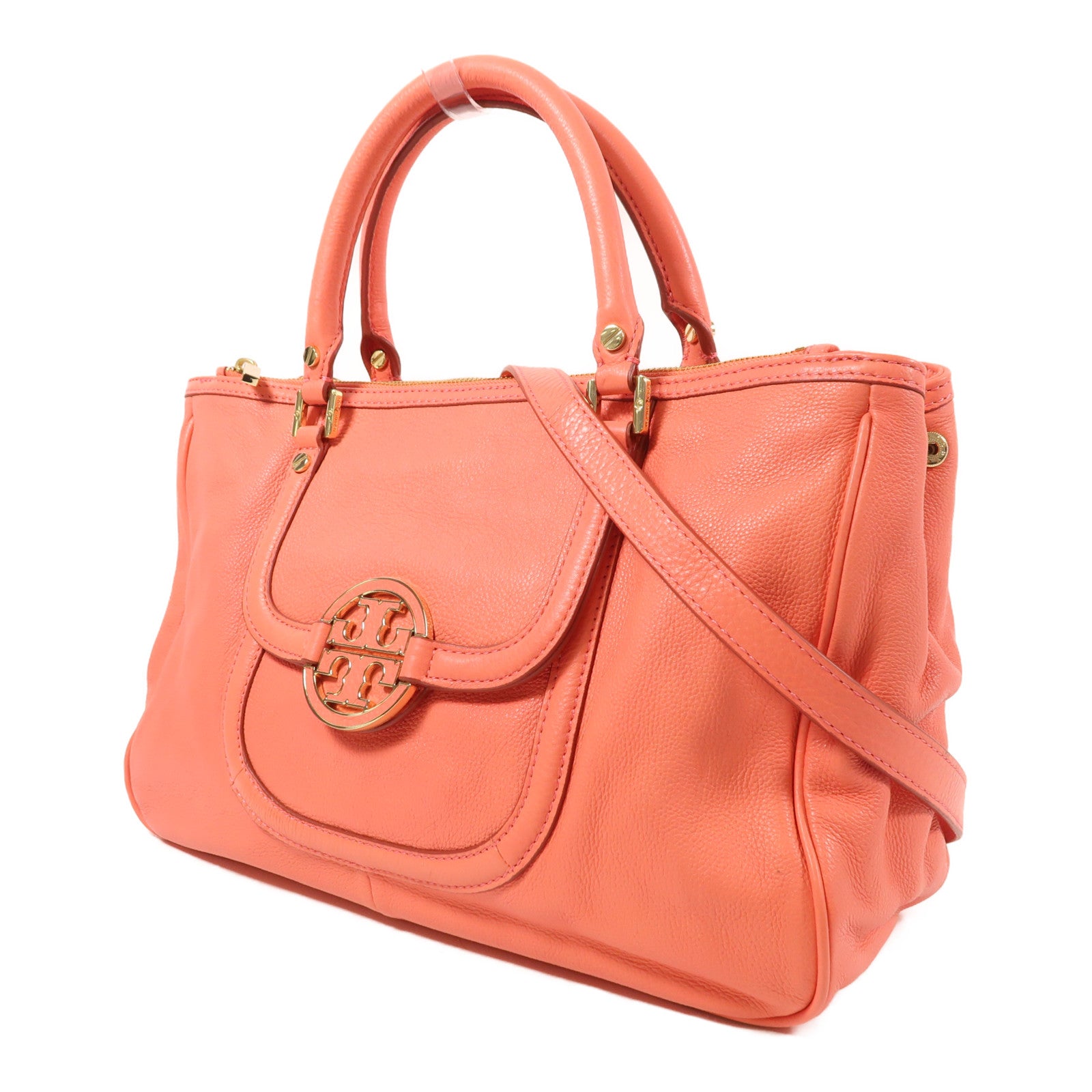 Tory Burch 牛皮皮革2 Way Bag金扣手挽肩背兩用袋
