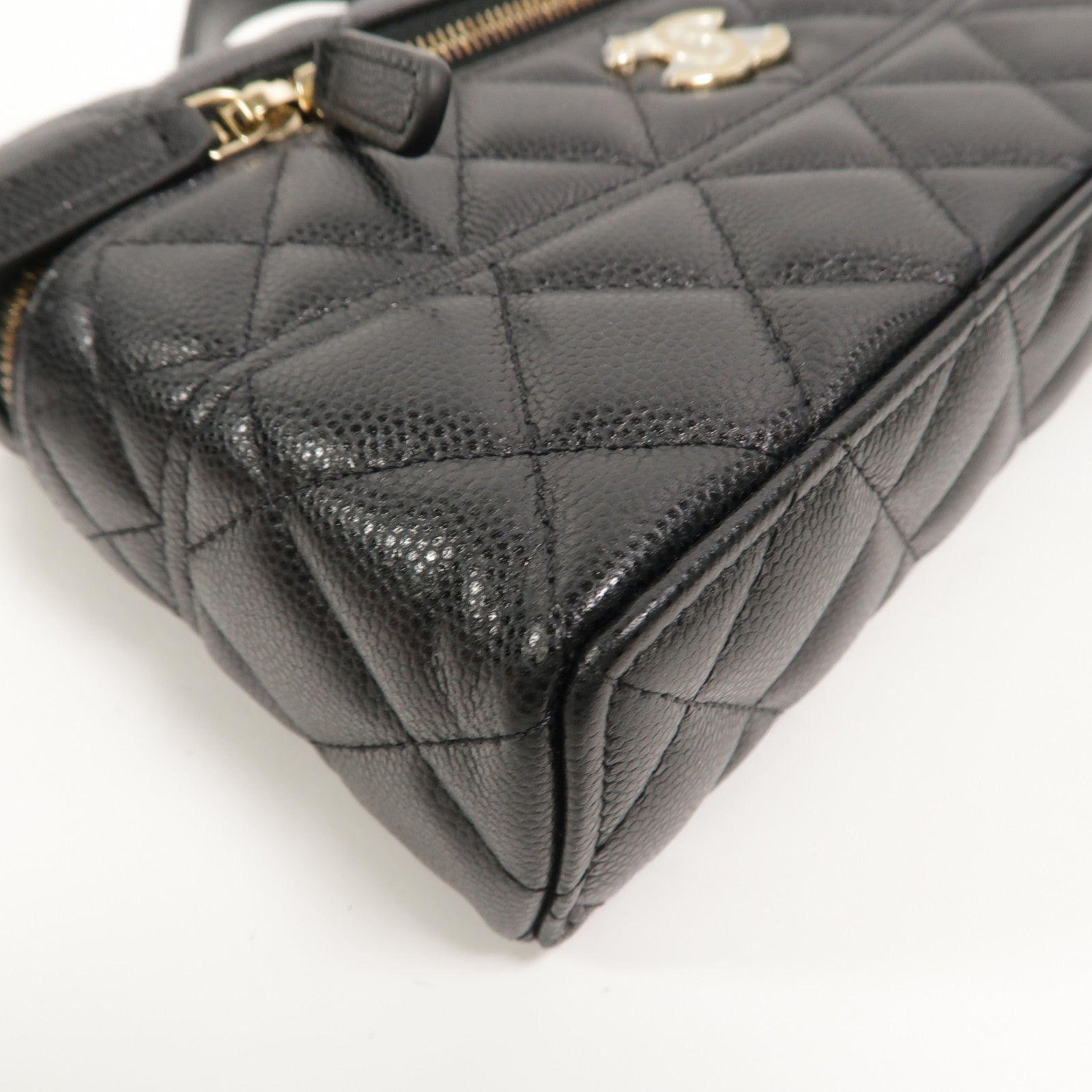 CHANEL 牛皮皮革Vanity Case鏈帶手挽肩背兩用袋
