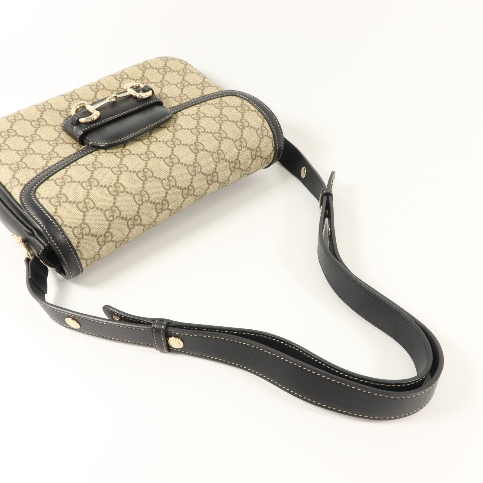 GUCCI 【激減優惠】塗層帆布Horsebit 1955 Medium肩背袋