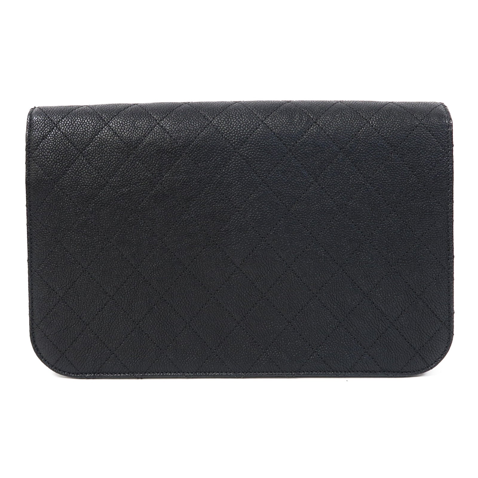 CHANEL 【激減優惠】菱格Caviar皮革Shoulder Bag金扣鏈帶肩背袋黑色