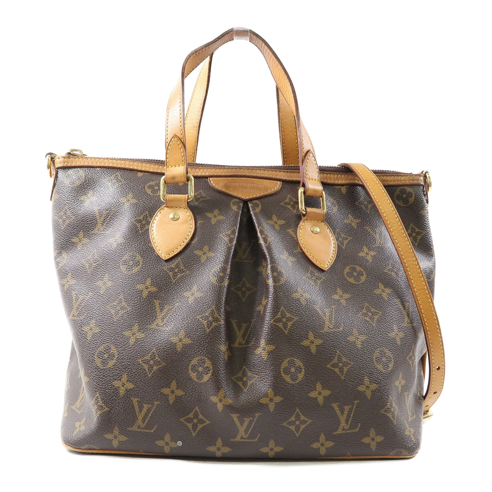LOUIS VUITTON (PRICE DOWN) LV GHW Palermo 2 Way Bag M40145 Monogram Brown