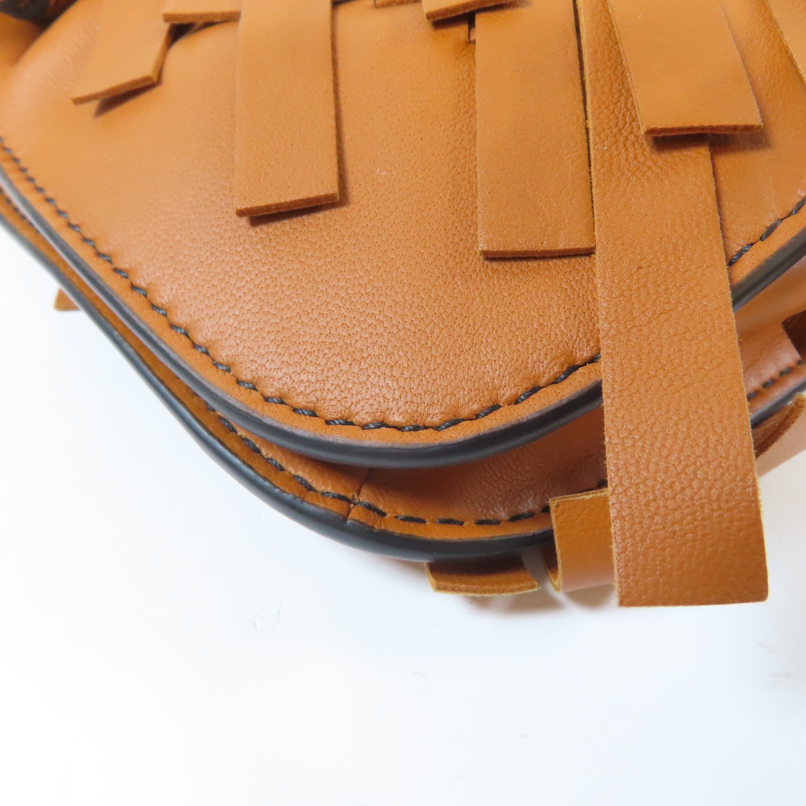 BOTTEGA VENETA 織紋皮革Shoulder Bag肩背袋橙色