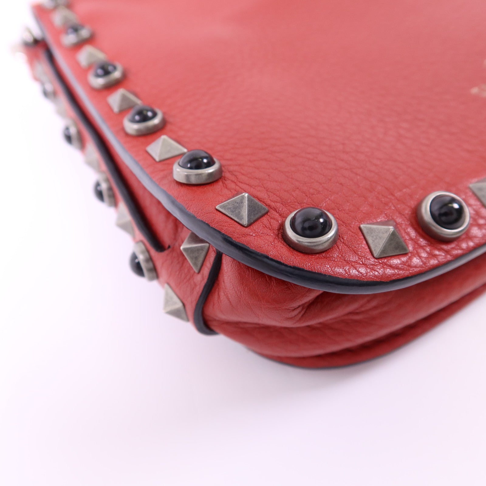 Valentino 【激減優惠】牛皮皮革Shoulder Bag銀扣肩背袋