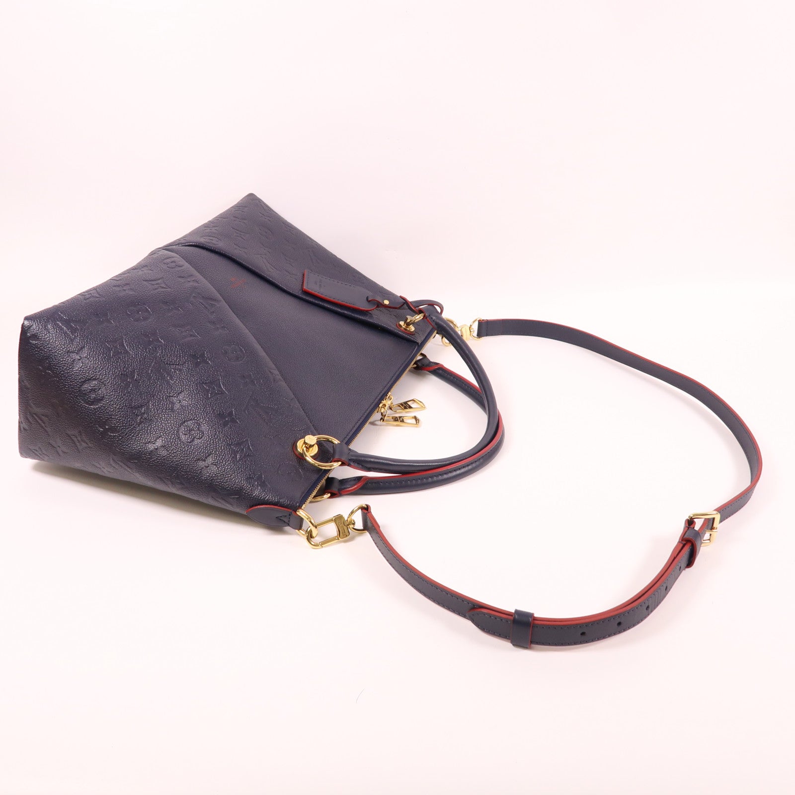 LOUIS VUITTON Monogram Empreinte V Tote MM金扣手挽肩背兩用袋