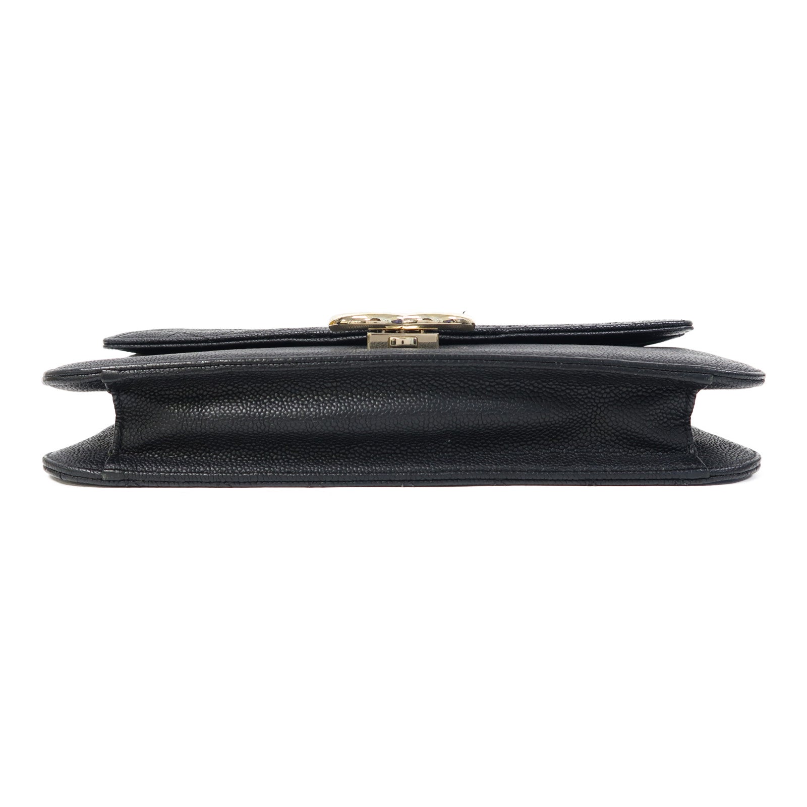CHANEL 【激減優惠】菱格Caviar皮革Shoulder Bag金扣鏈帶肩背袋黑色