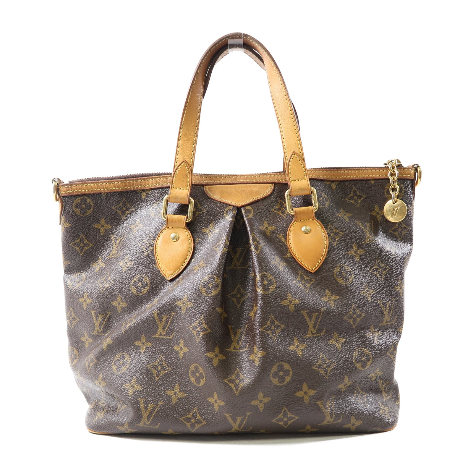 LOUIS VUITTON (PRICE DOWN) LV GHW Palermo 2 Way Bag M40145 Monogram Brown