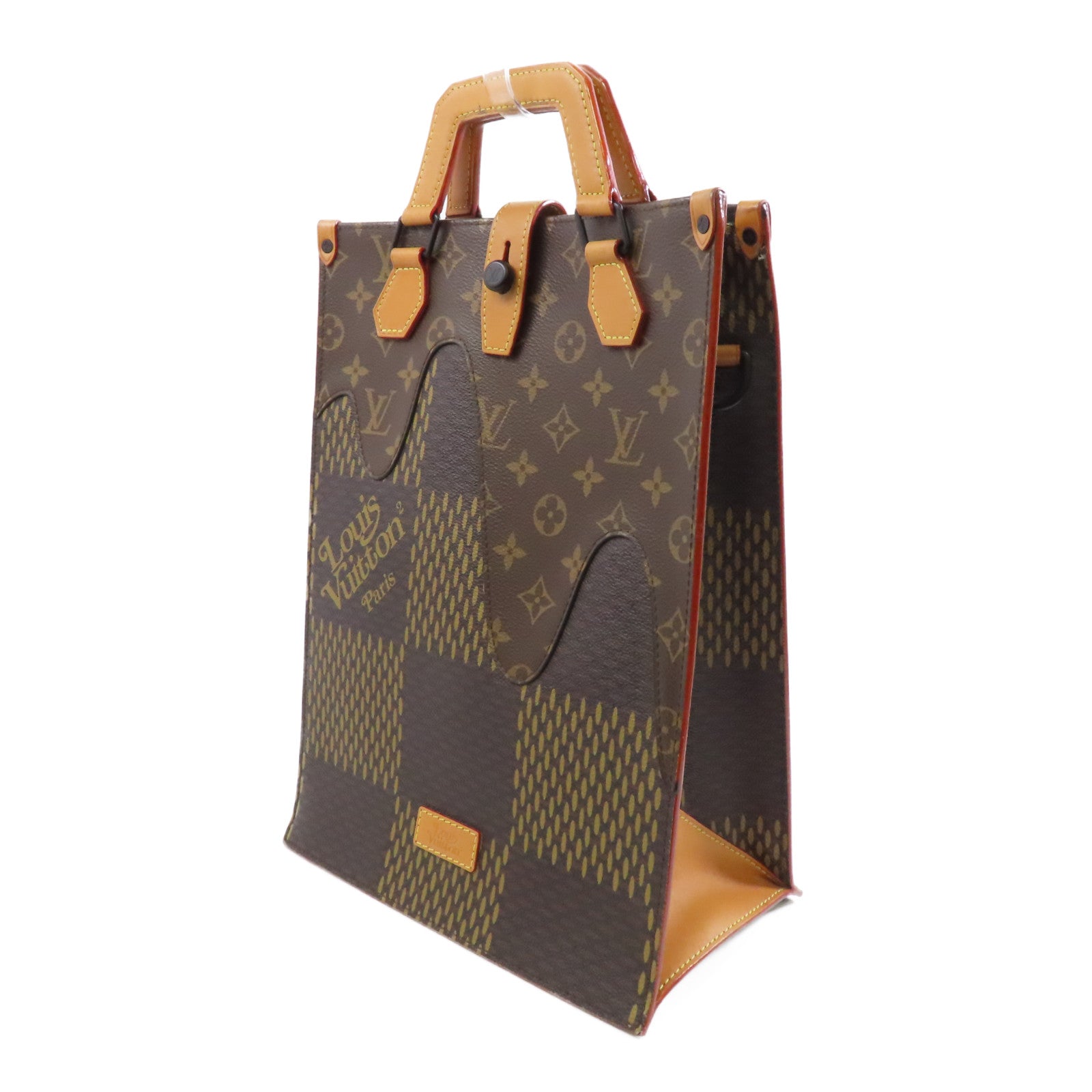 LOUIS VUITTON Giant Damier Ebene/Monogram Mini Tote Bag手挽肩背兩用袋棕色